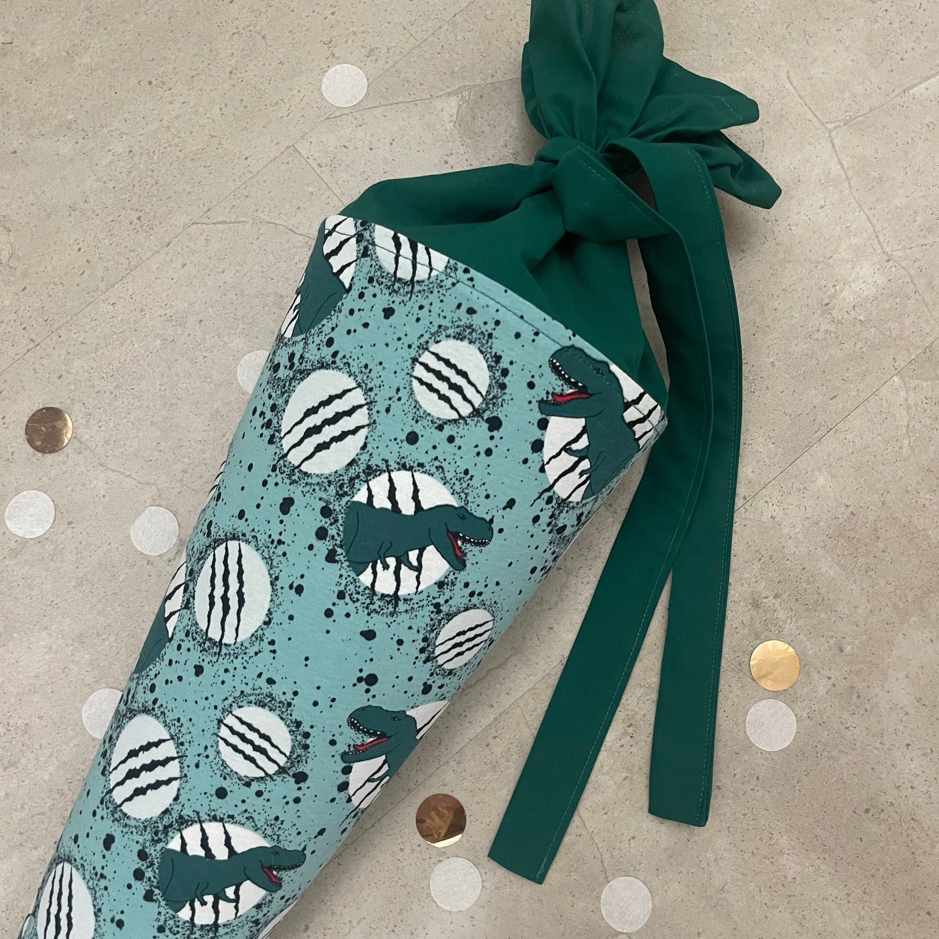 Schultüte Zuckertüte Einschulung Groß 70cm Handmade / Dinosaurier grün