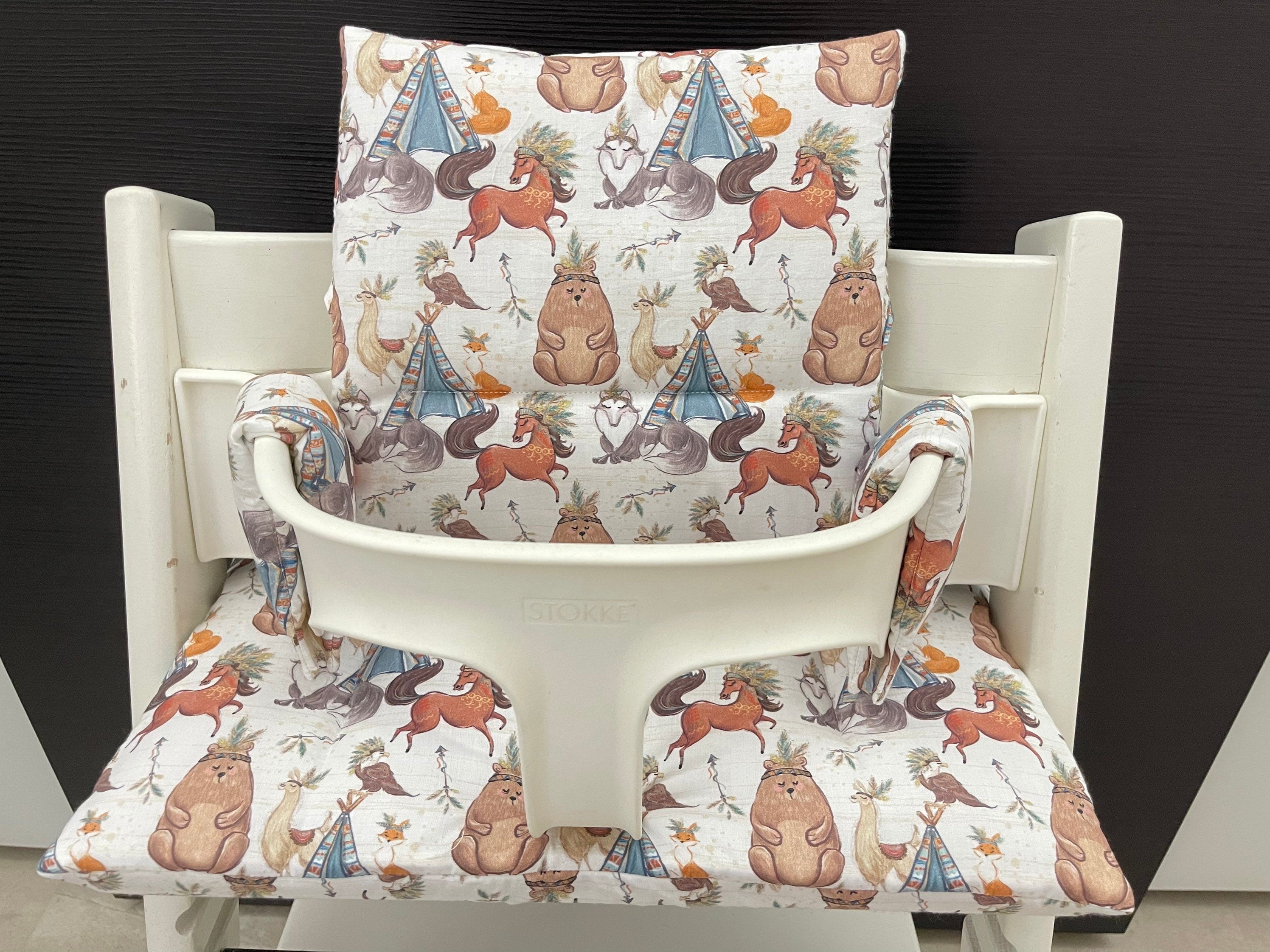 Tripp Trapp Sitzkissen Kissenset für Stokke Hochstuhl - Tiere Indianer