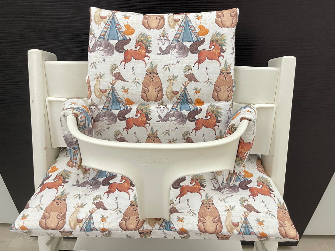 Tripp Trapp Sitzkissen Kissenset für Stokke Hochstuhl - Tiere Indianer