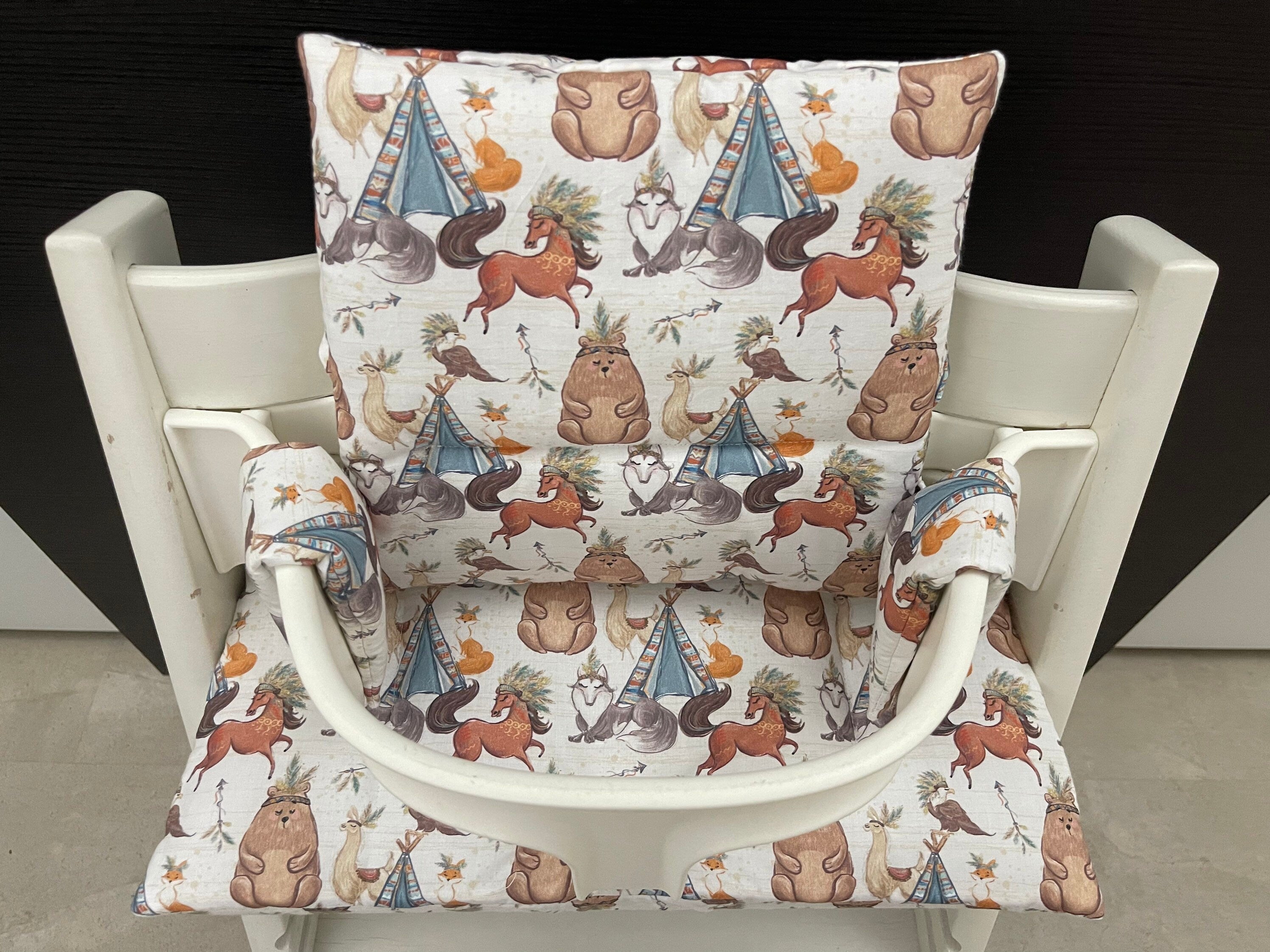 Tripp Trapp Sitzkissen Kissenset für Stokke Hochstuhl - Tiere Indianer