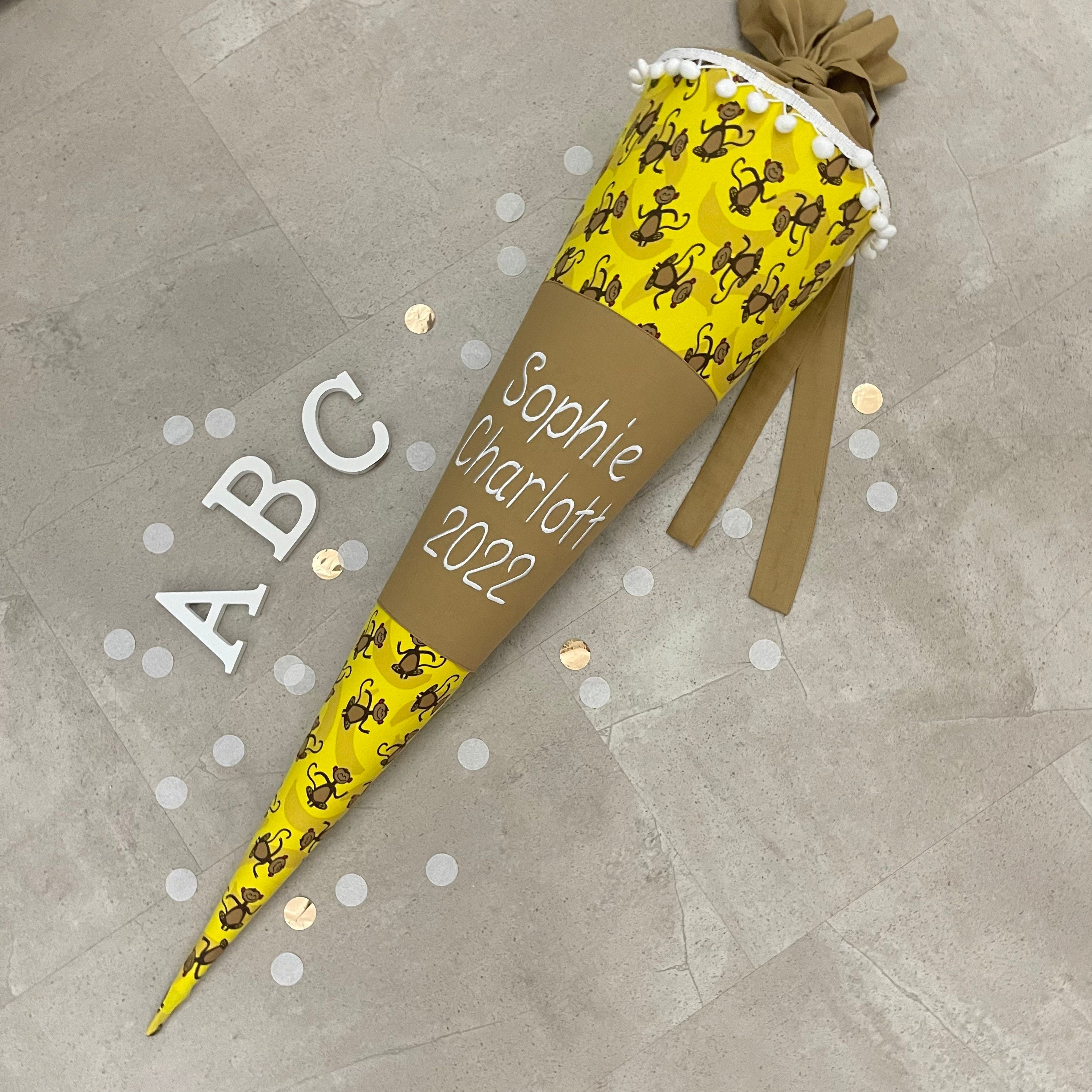 85cm Schultüte Zuckertüte Einschulung Handmade / Affen