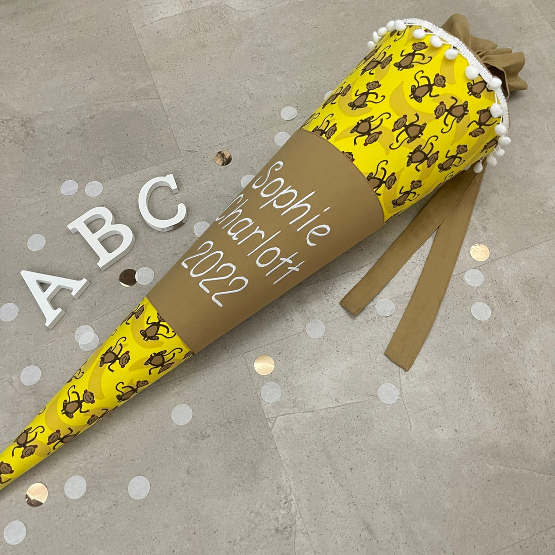 85cm Schultüte Zuckertüte Einschulung Handmade / Affen