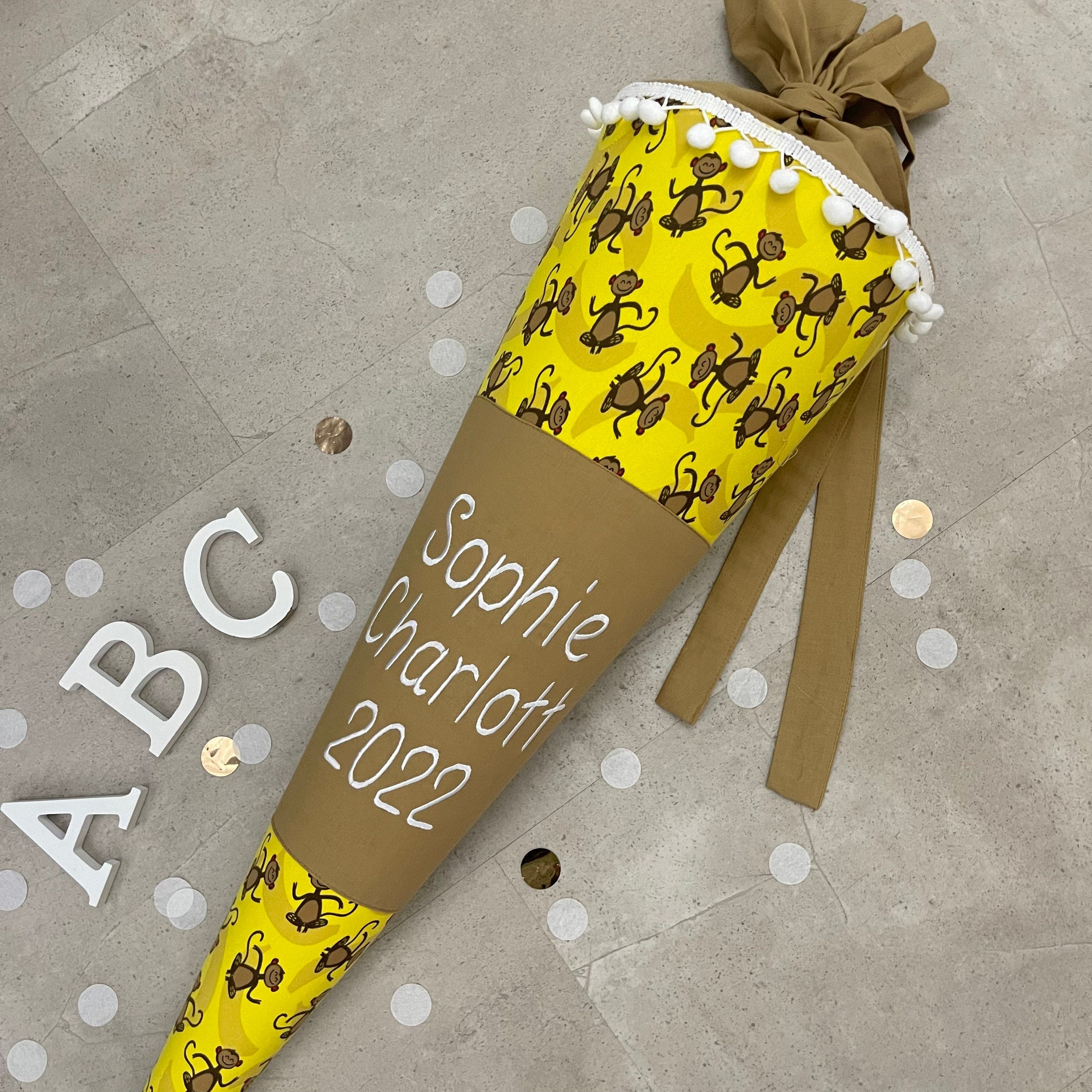 85cm Schultüte Zuckertüte Einschulung Handmade / Affen