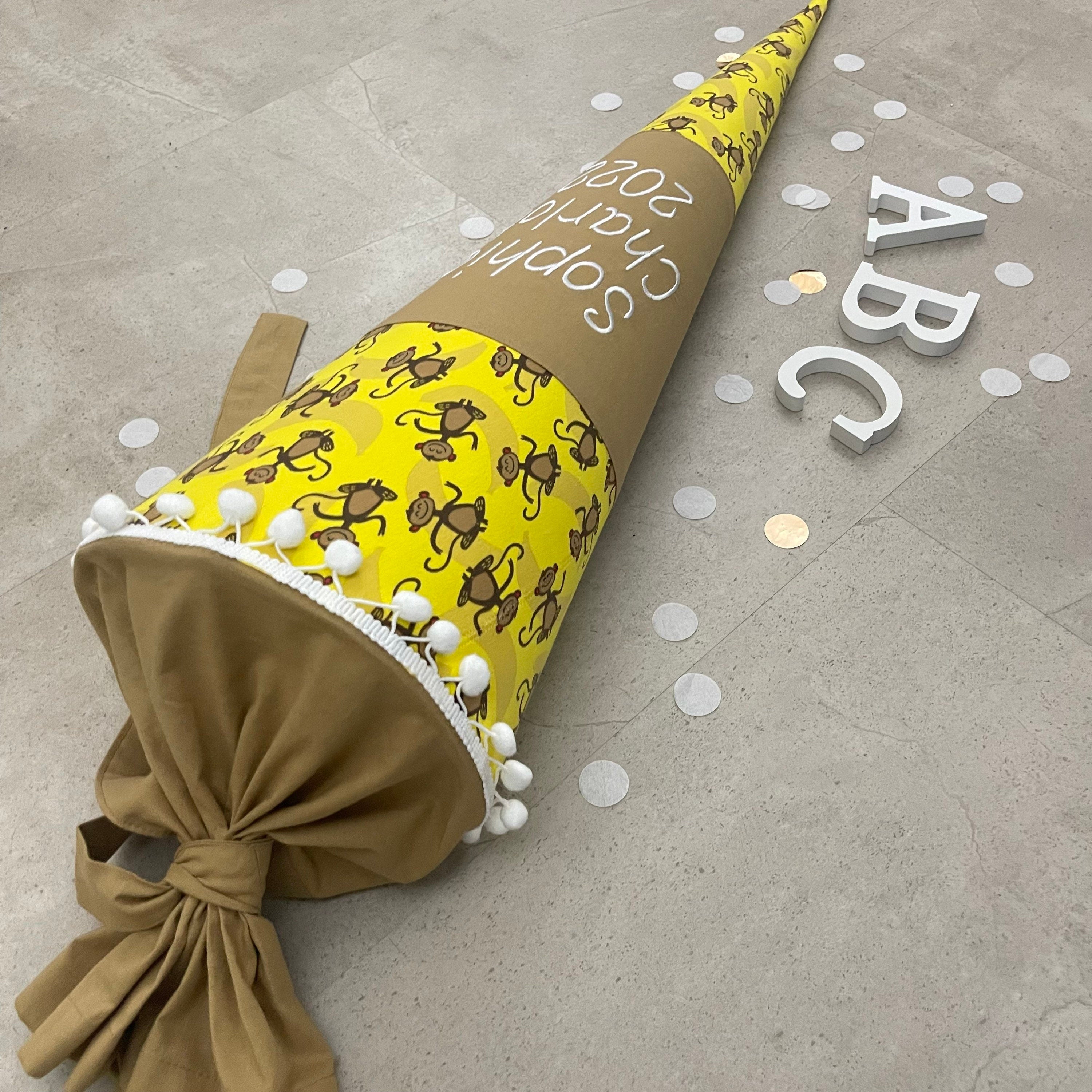 85cm Schultüte Zuckertüte Einschulung Handmade / Affen