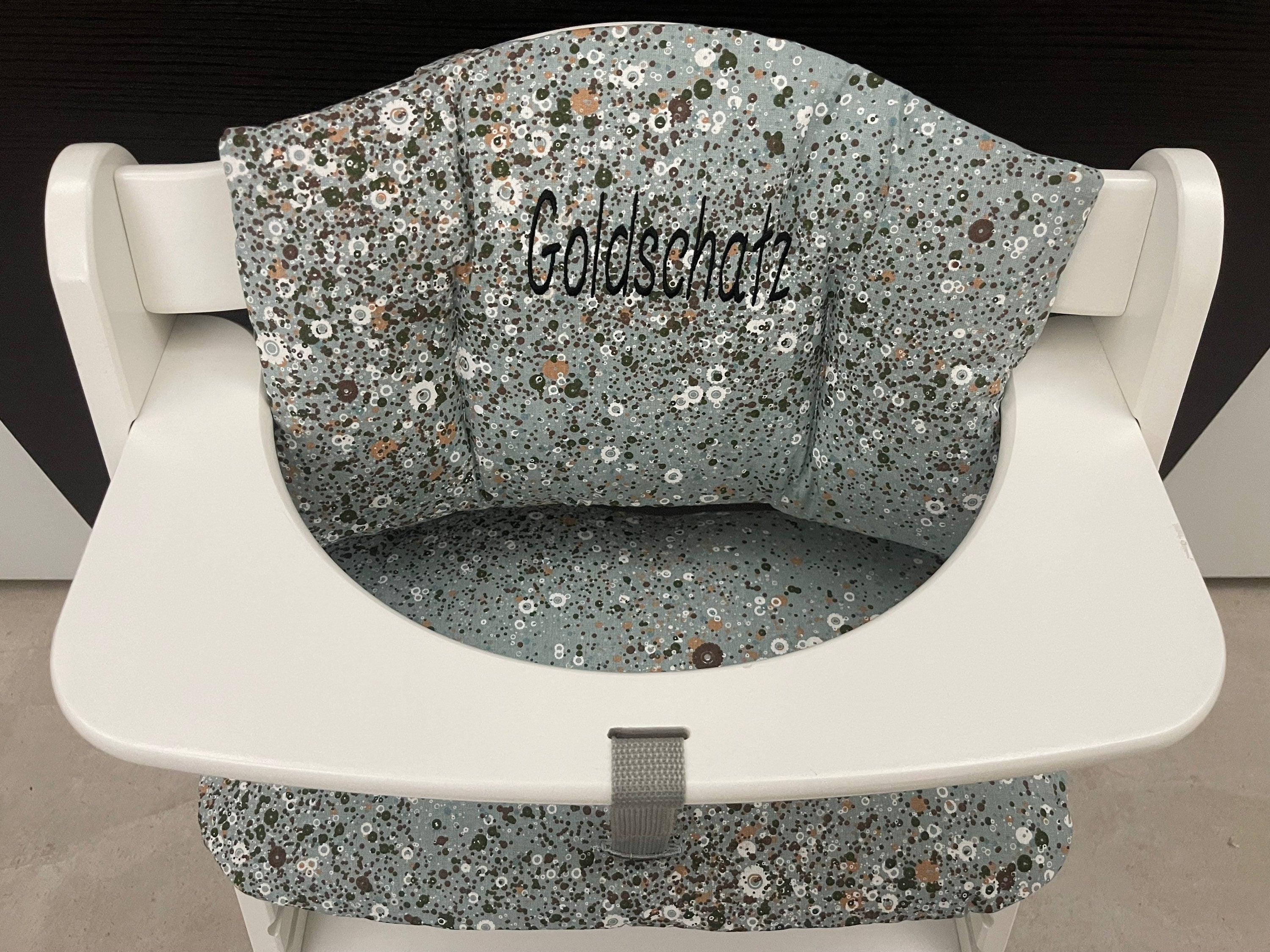 Sitzkissen Kissenset für Hauck Alpha, Tray, Beta Hochstuhl - Blumenrausch hell