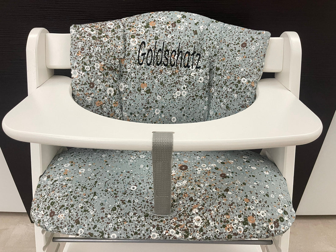 Sitzkissen Kissenset für Hauck Alpha, Tray, Beta Hochstuhl - Blumenrausch hell