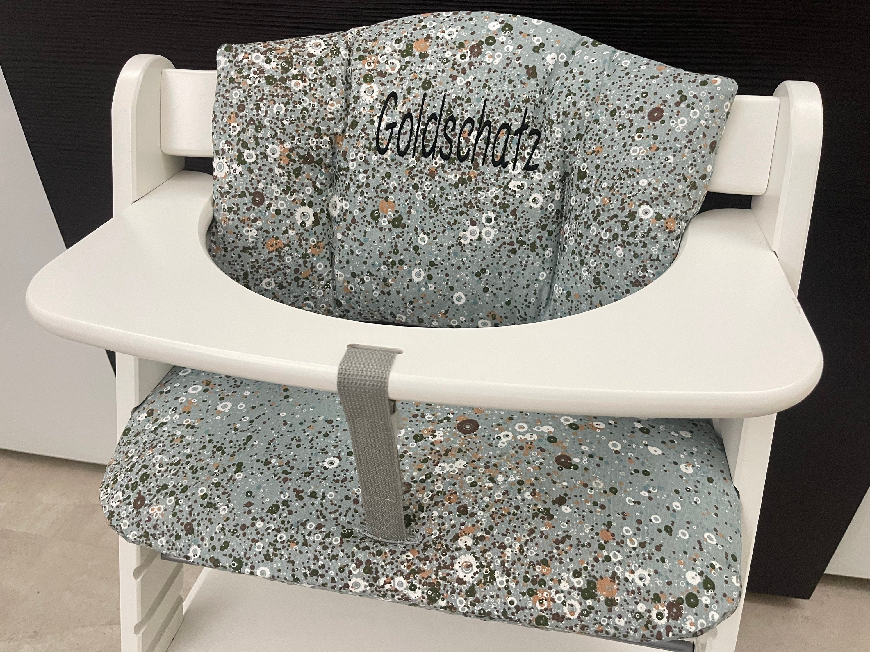 Sitzkissen Kissenset für Hauck Alpha, Tray, Beta Hochstuhl - Blumenrausch hell