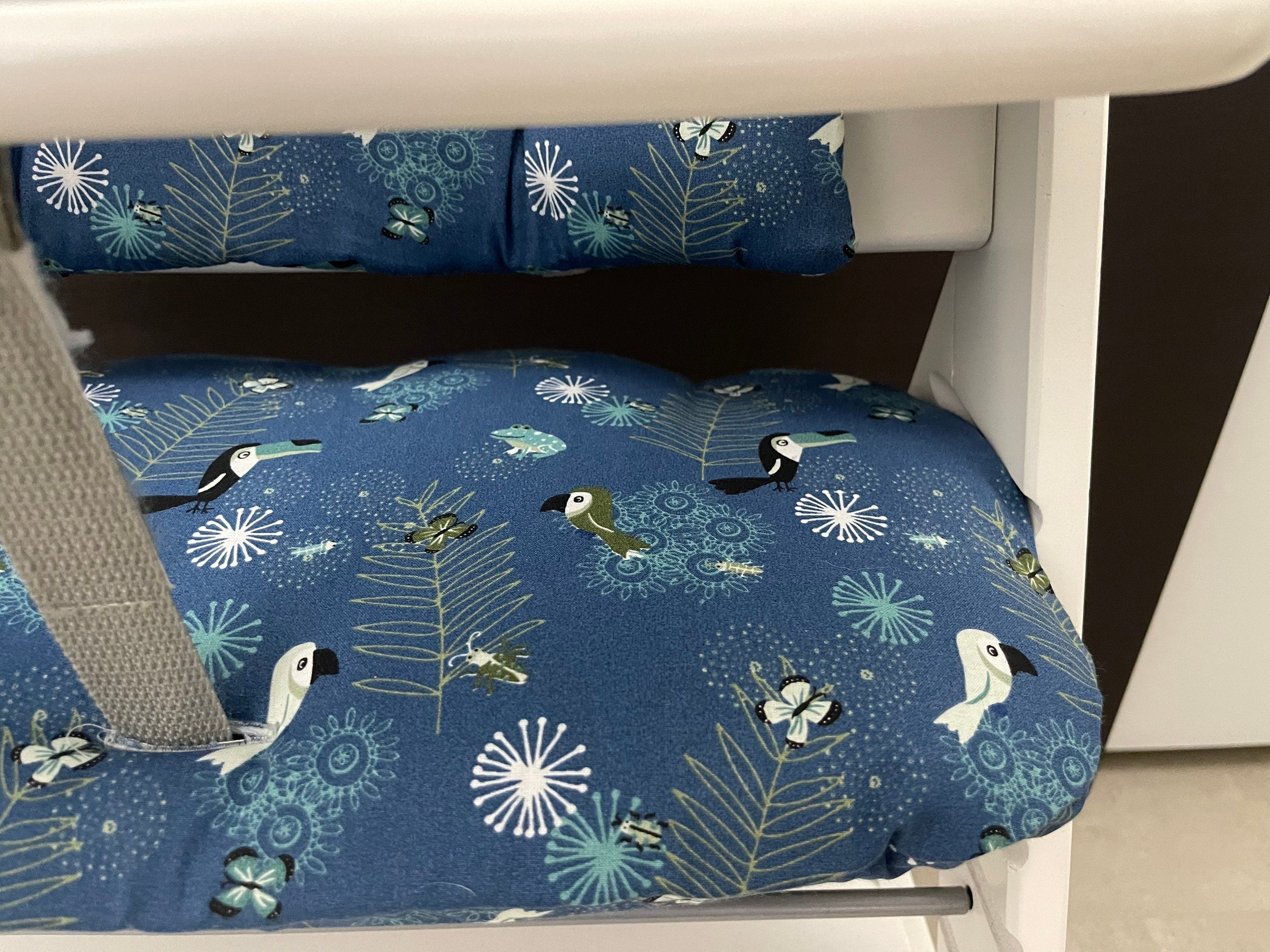 Sitzkissen Kissenset für Hauck Alpha, Tray, Beta Hochstuhl - Tukan blau