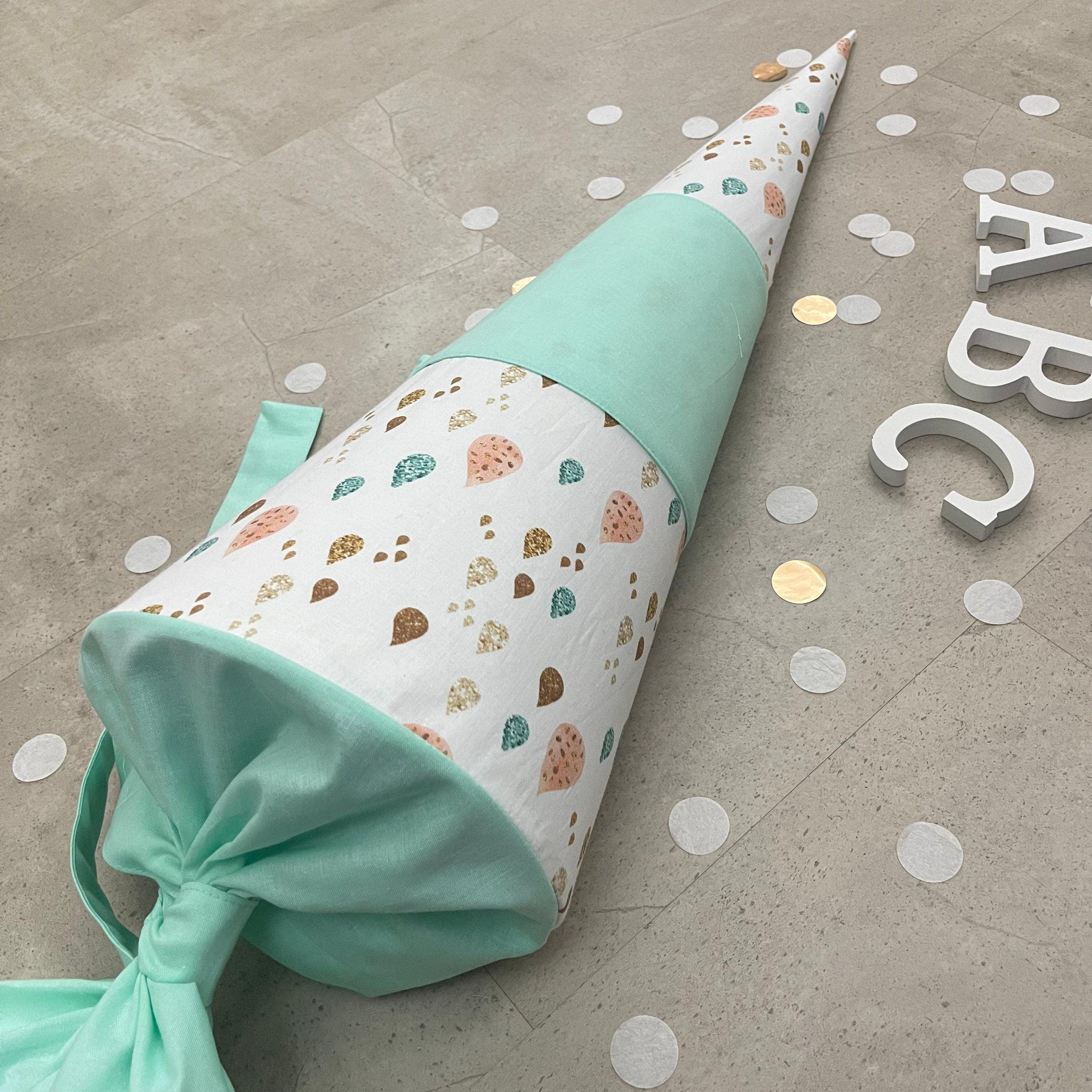 Schultüte Zuckertüte Einschulung Groß 70cm Handmade / Tropfen Multicolor