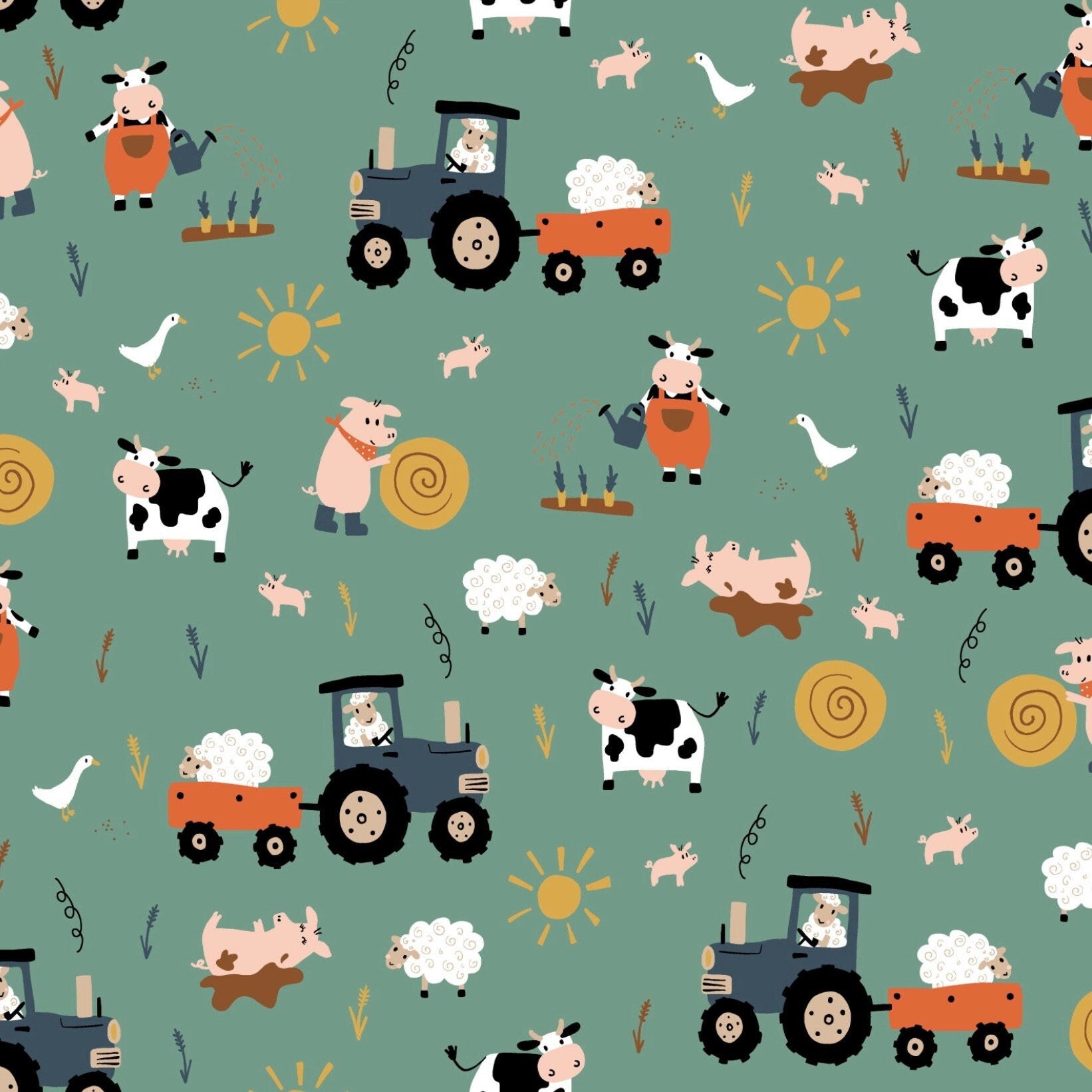 Sitzkissen Kissenset für Hauck Alpha, Tray, Beta Hochstuhl - Stoff Farm Life