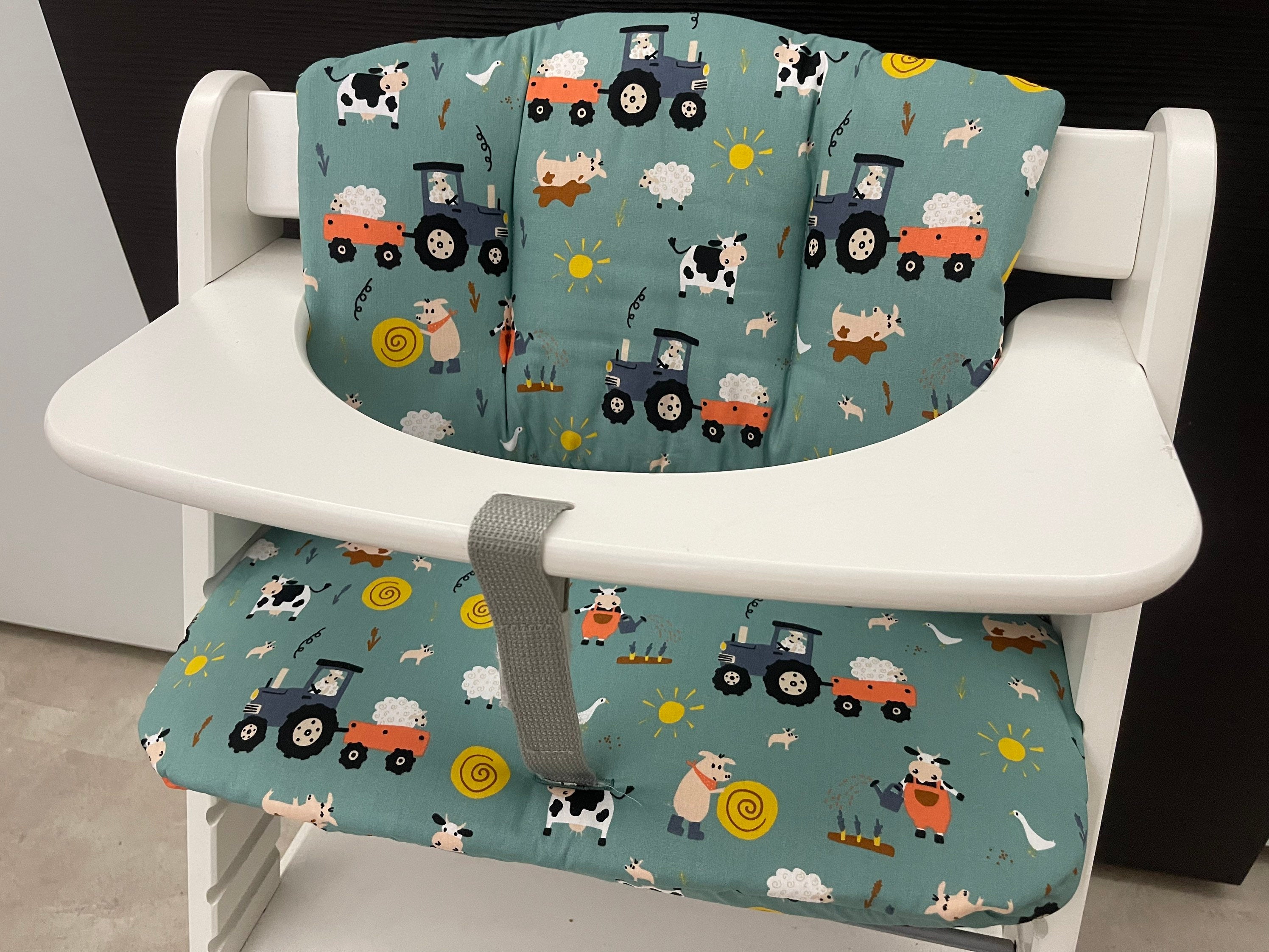 Sitzkissen Kissenset für Hauck Alpha, Tray, Beta Hochstuhl - Stoff Farm Life