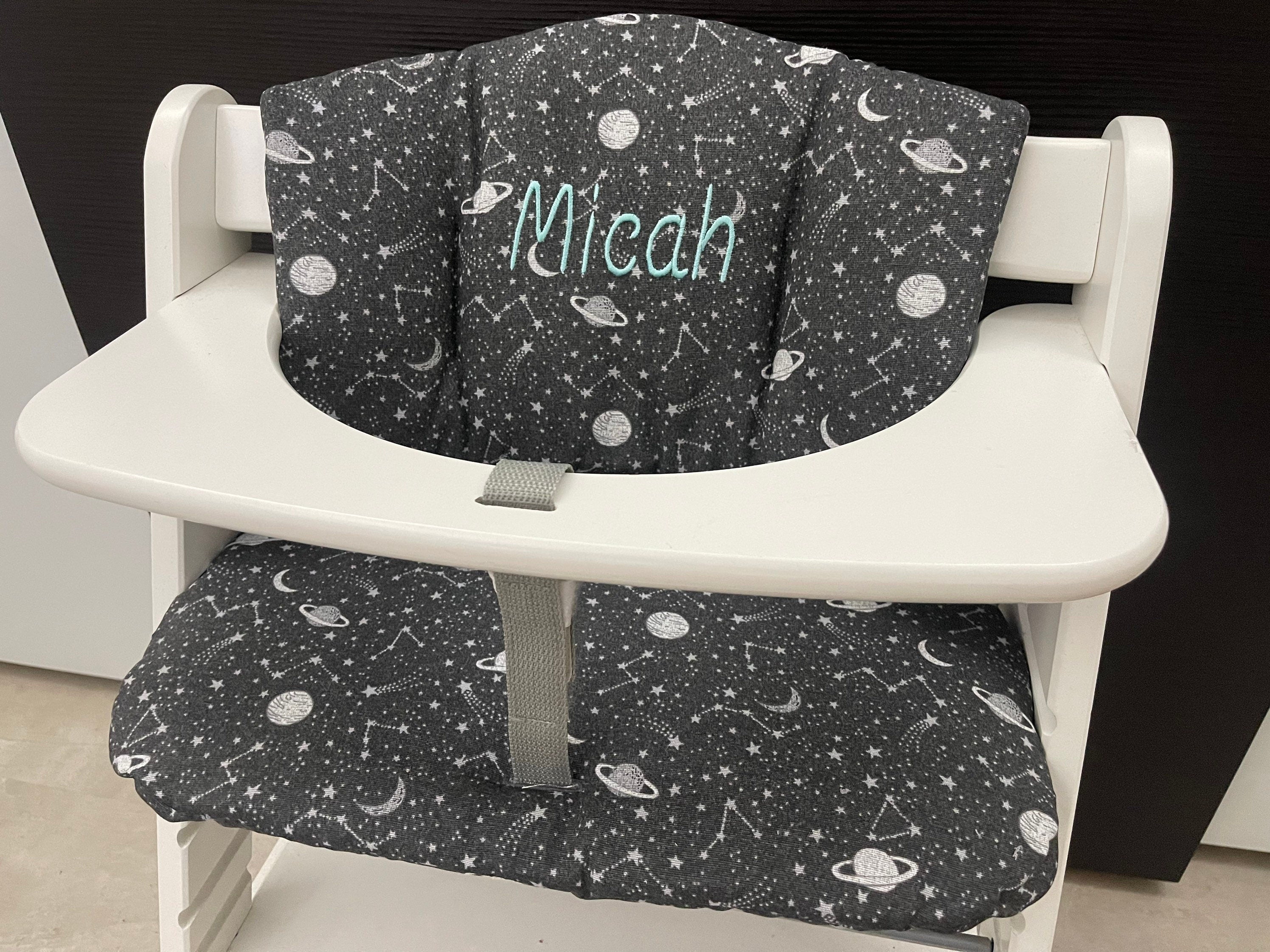 Sitzkissen Kissenset für Hauck Alpha, Tray, Beta Hochstuhl - Weltraum Anthrazit