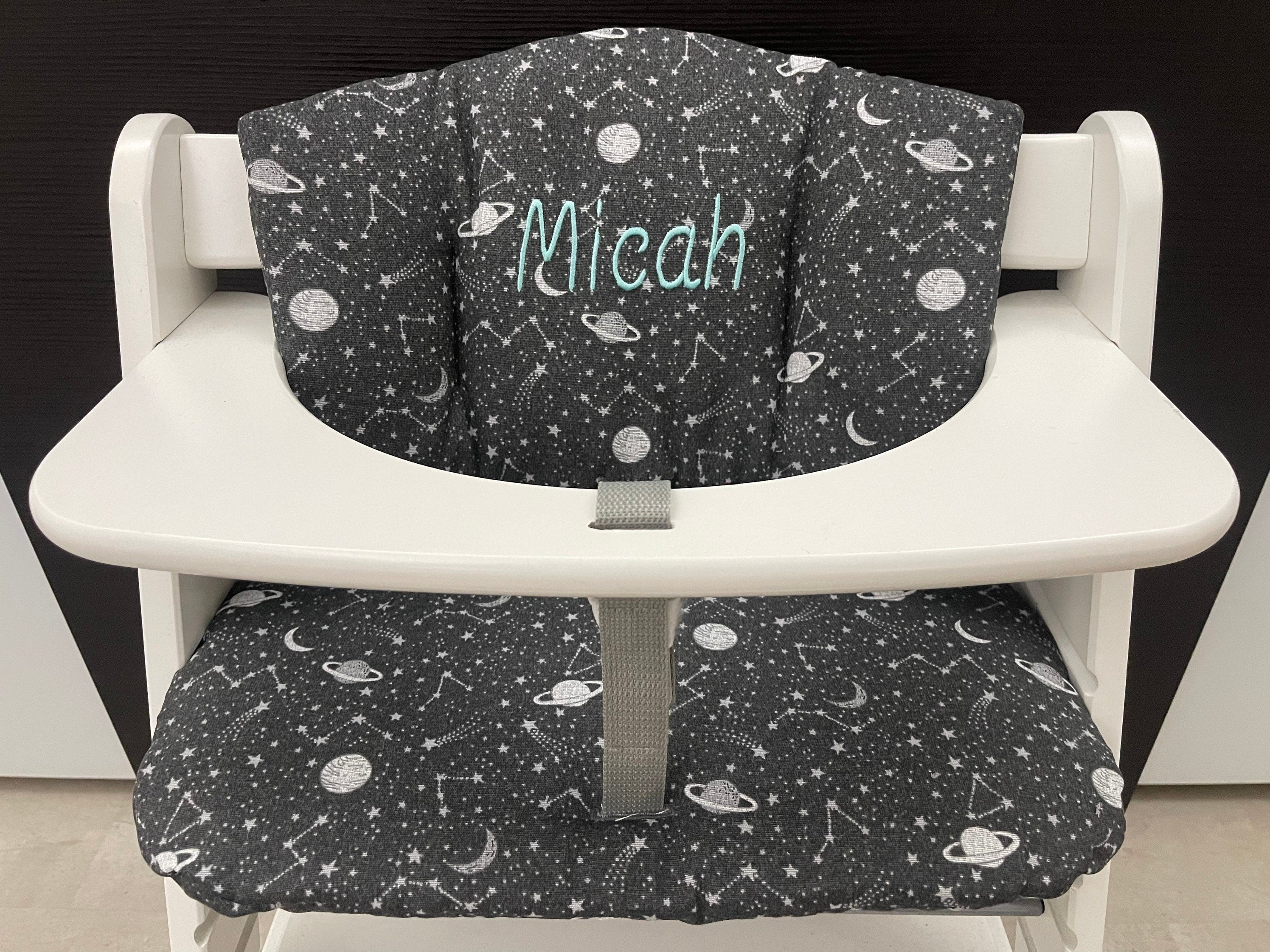 Sitzkissen Kissenset für Hauck Alpha, Tray, Beta Hochstuhl - Weltraum Anthrazit