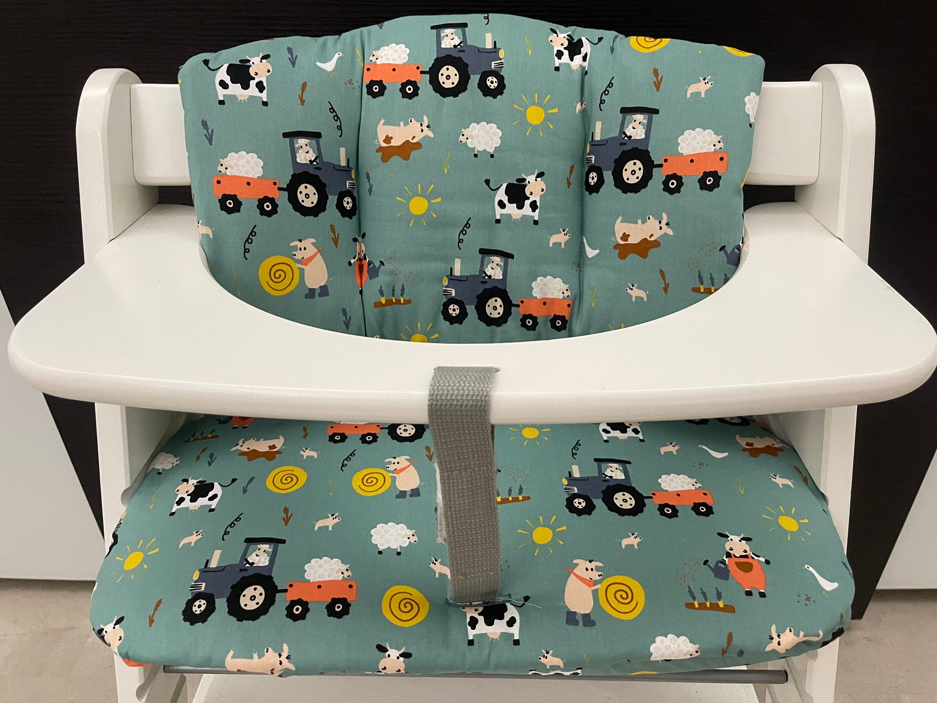 Sitzkissen Kissenset für Hauck Alpha, Tray, Beta Hochstuhl - Stoff Farm Life