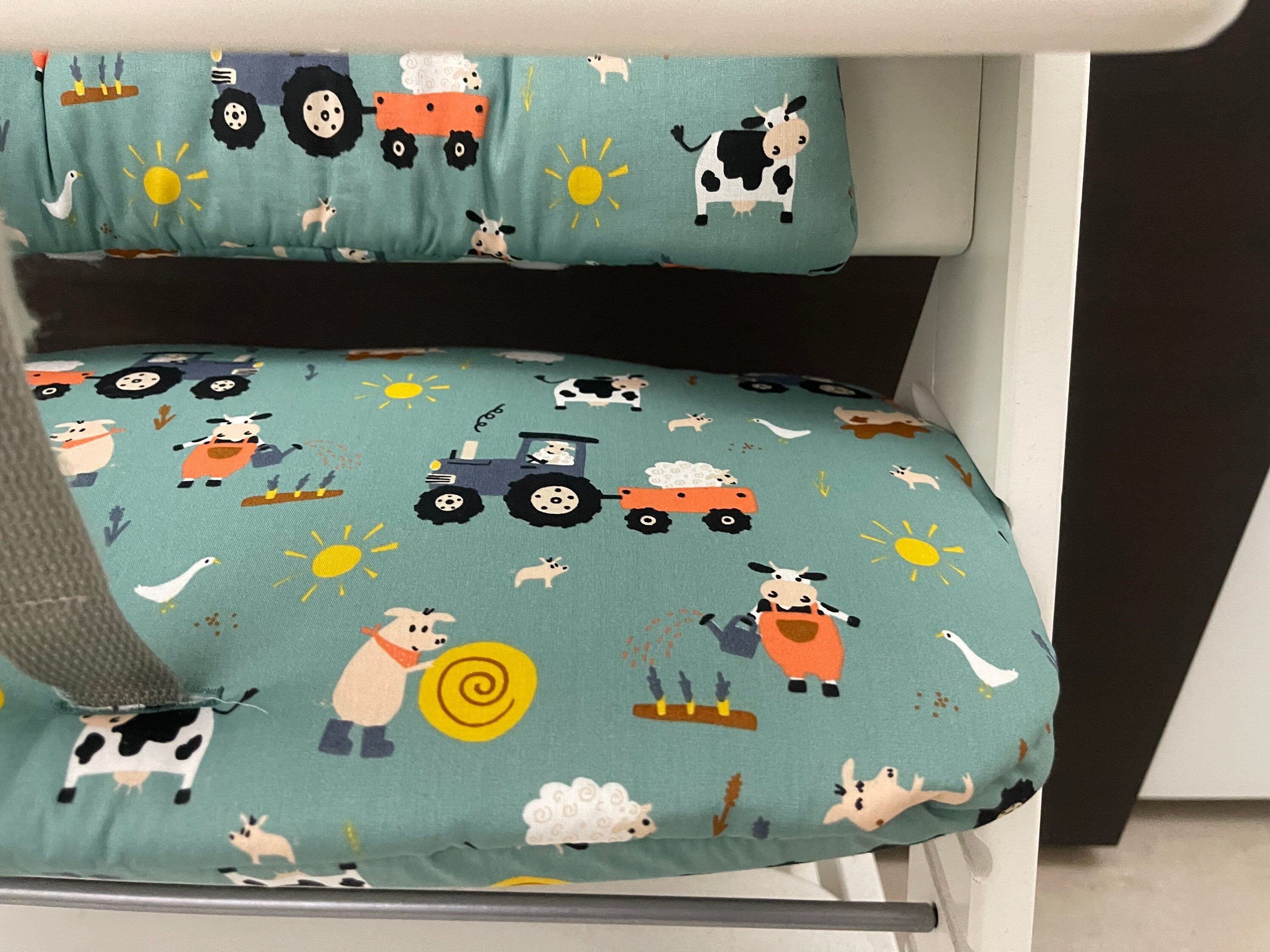 Sitzkissen Kissenset für Hauck Alpha, Tray, Beta Hochstuhl - Stoff Farm Life