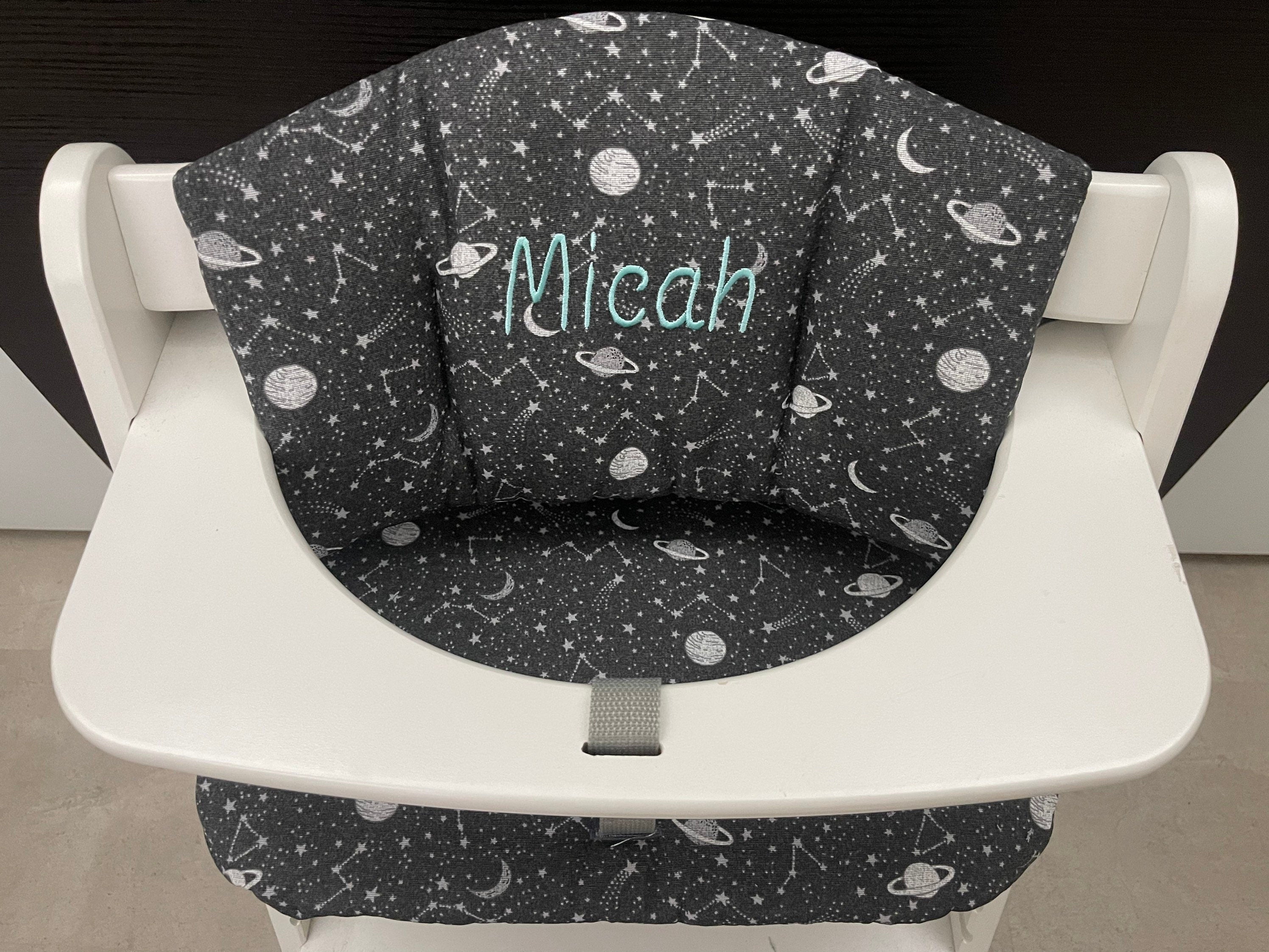 Sitzkissen Kissenset für Hauck Alpha, Tray, Beta Hochstuhl - Weltraum Anthrazit