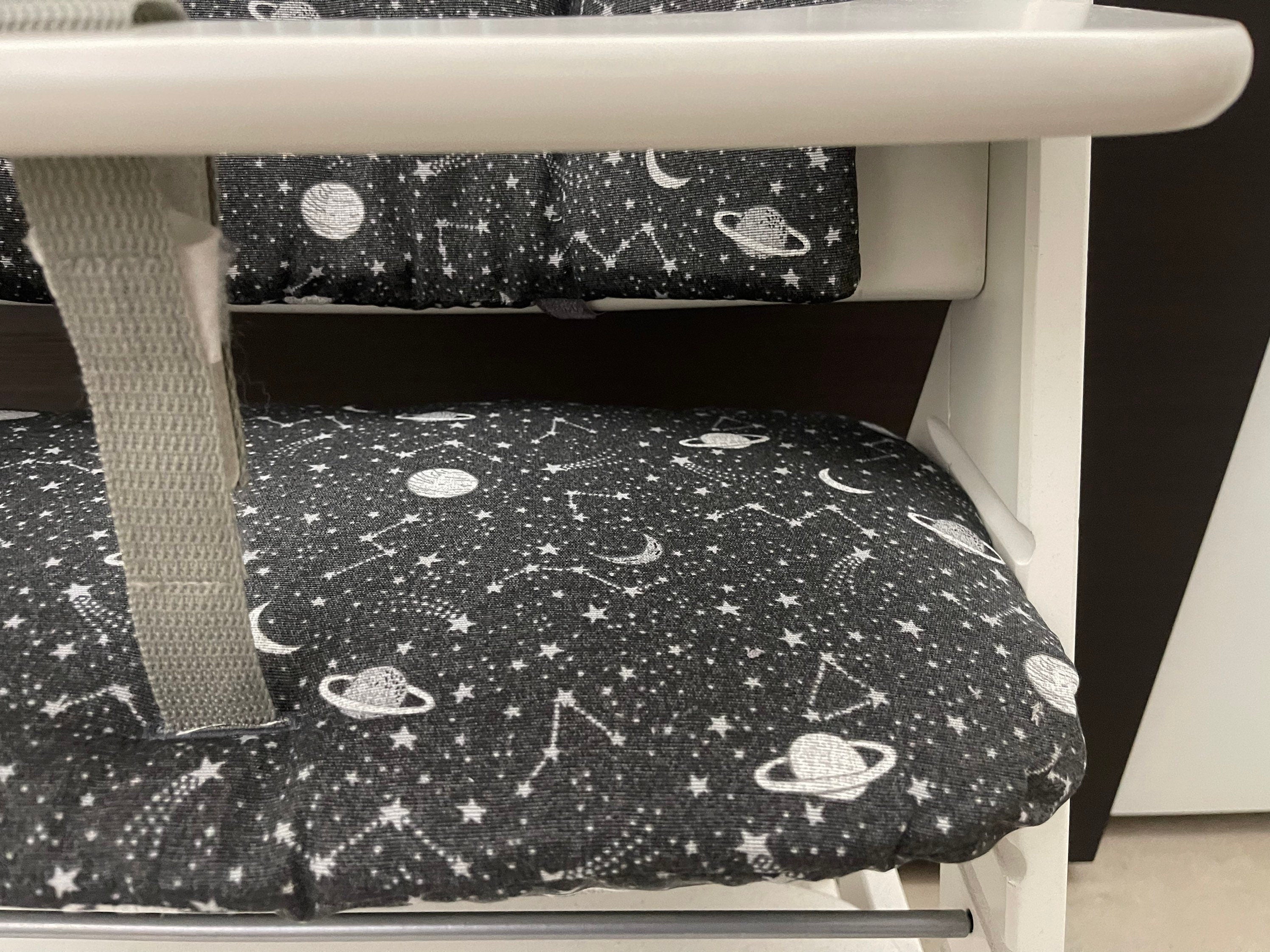 Sitzkissen Kissenset für Hauck Alpha, Tray, Beta Hochstuhl - Weltraum Anthrazit