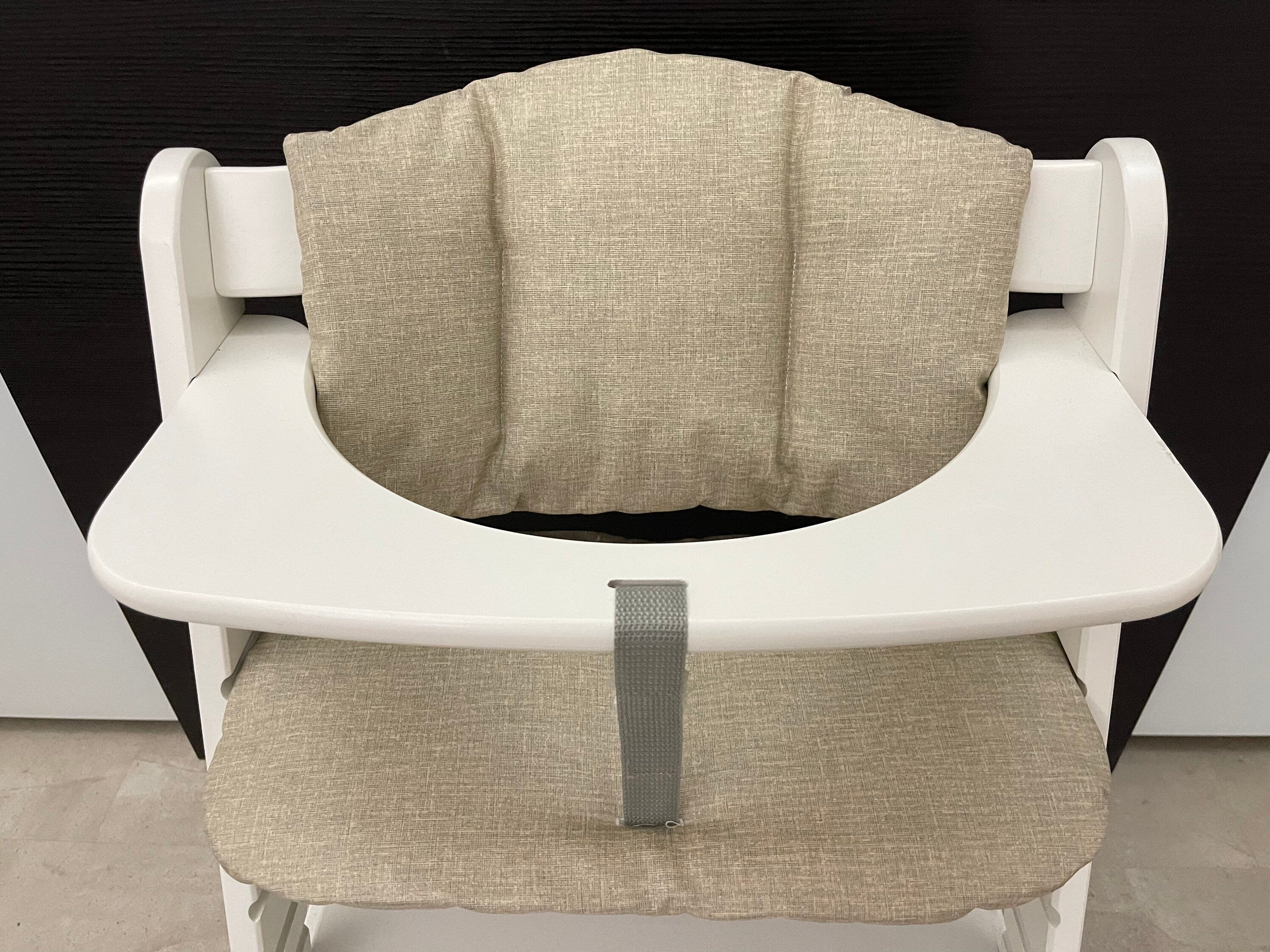 Abwaschbares Sitzkissen Kissenset für Hauck Alpha, Tray, Beta Hochstuhl - meliert beige