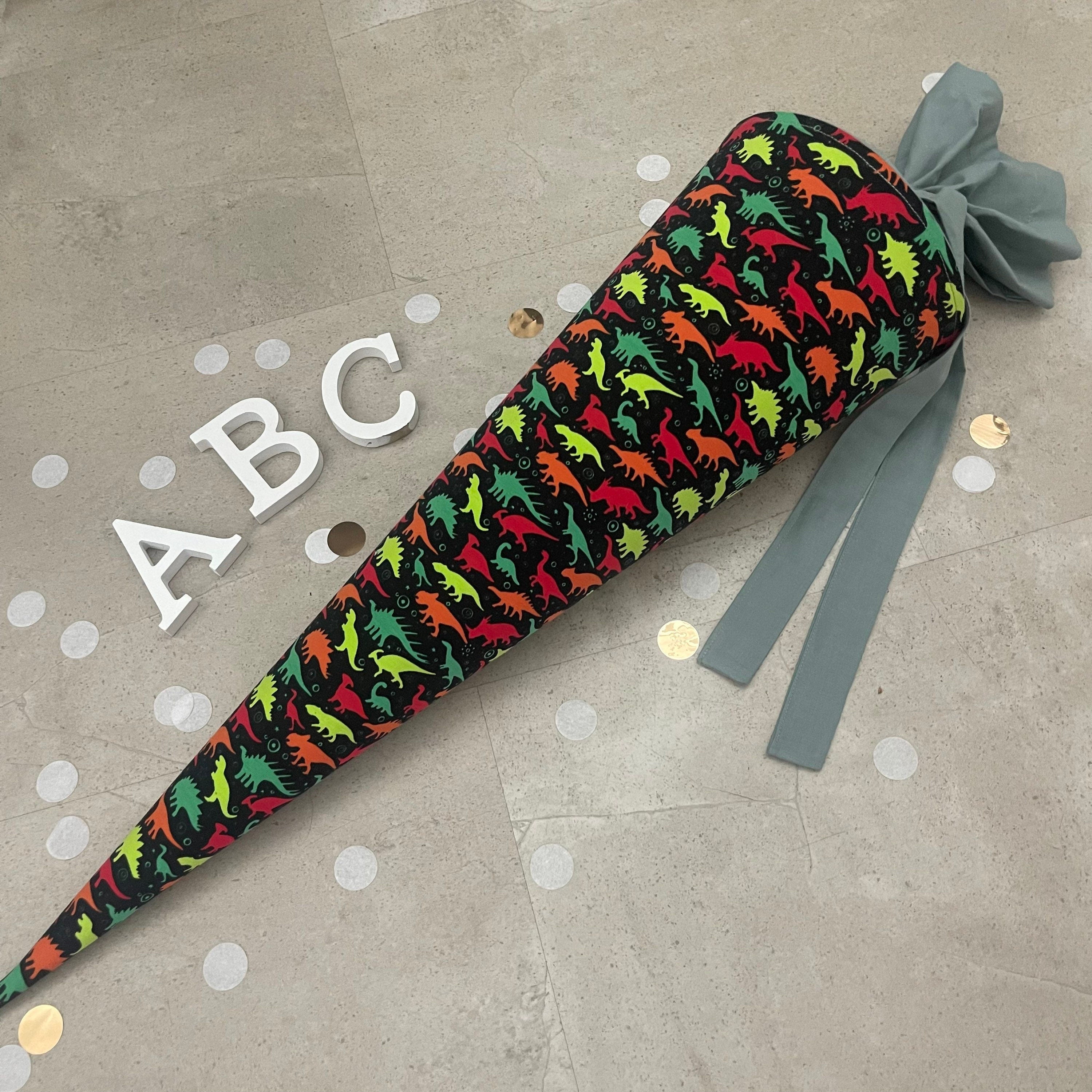 Schultüte Zuckertüte Einschulung Groß 70cm Handmade / Dinosaurier bunt