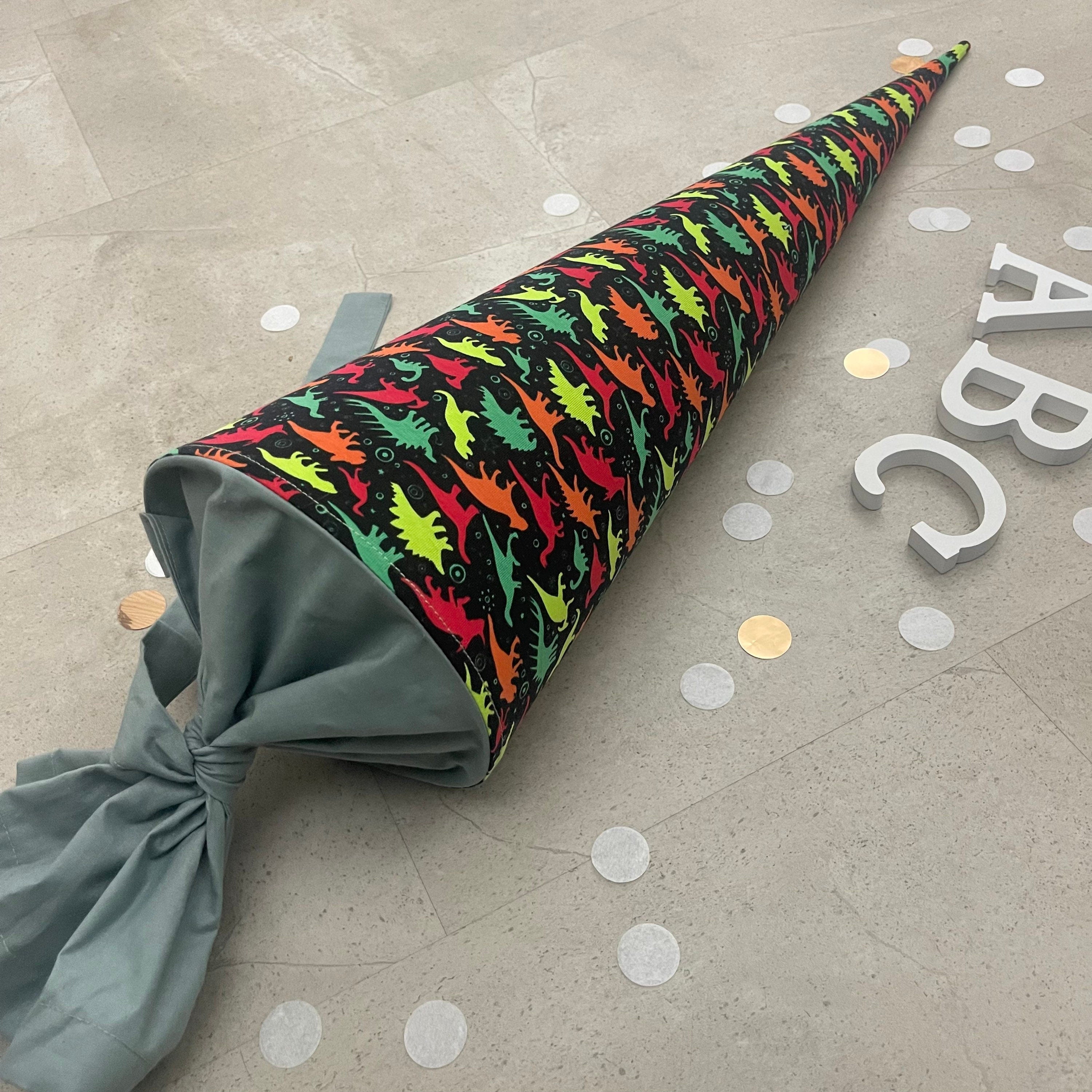 Schultüte Zuckertüte Einschulung Groß 70cm Handmade / Dinosaurier bunt