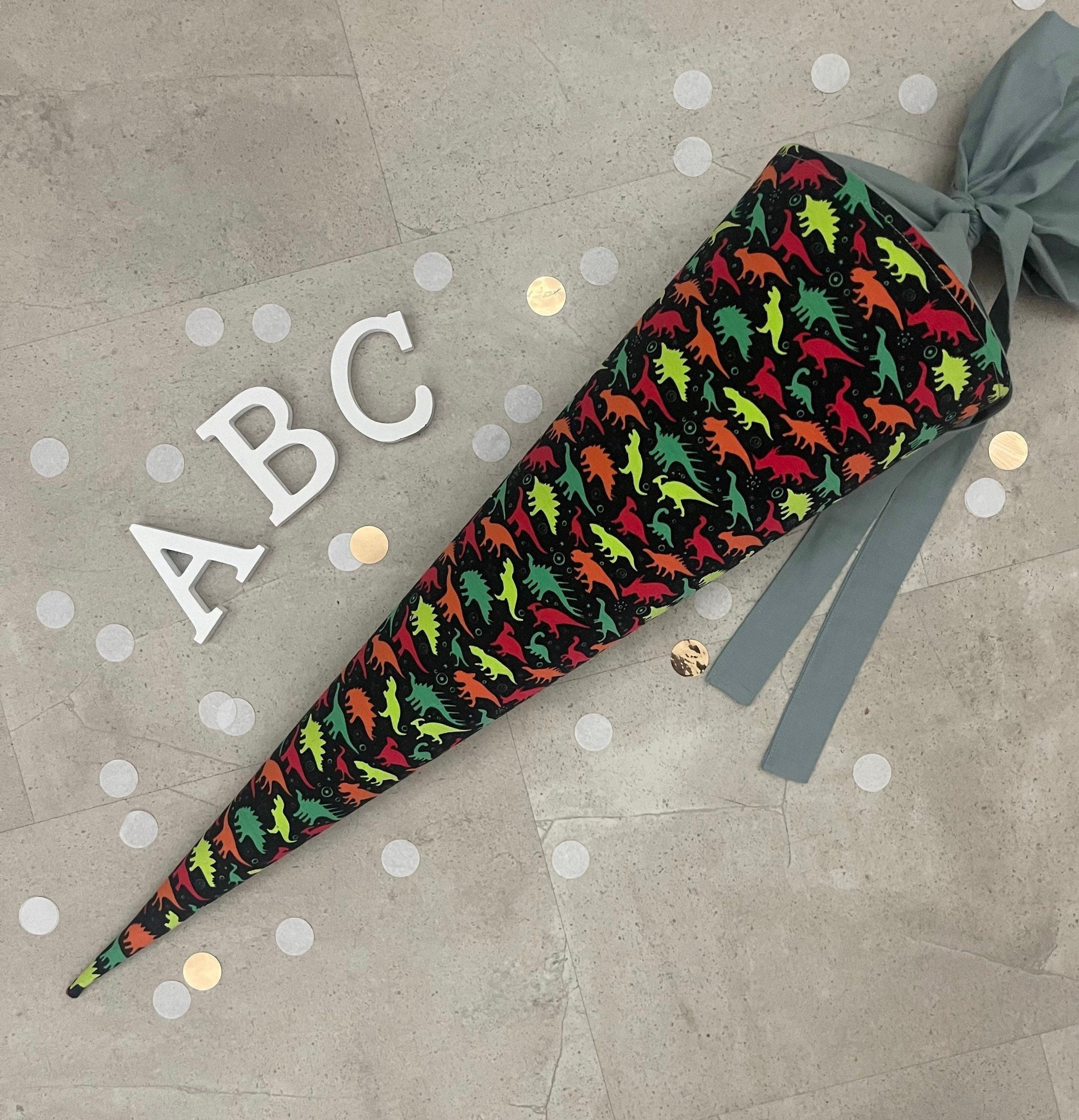 Schultüte Zuckertüte Einschulung Groß 70cm Handmade / Dinosaurier bunt
