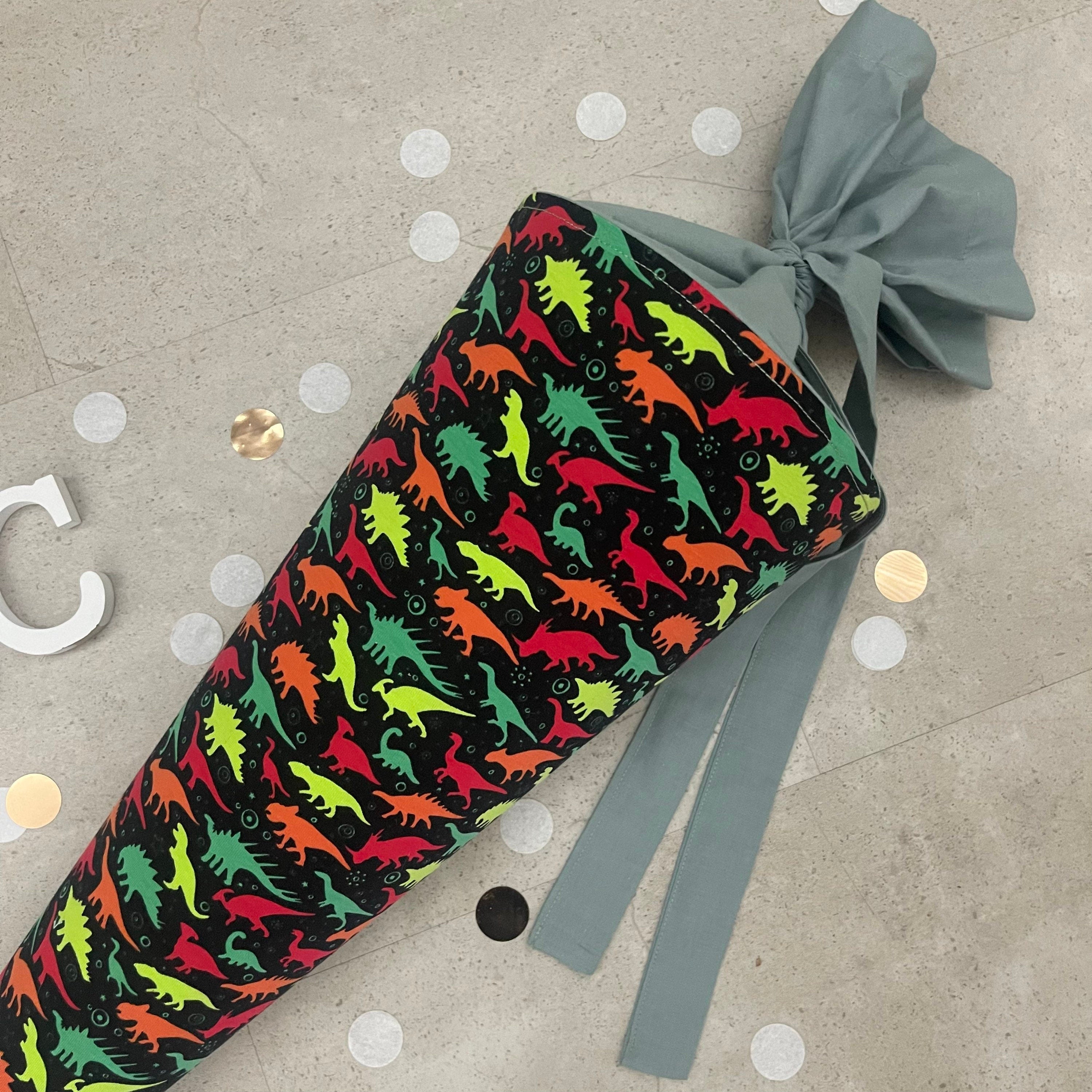 Schultüte Zuckertüte Einschulung Groß 70cm Handmade / Dinosaurier bunt