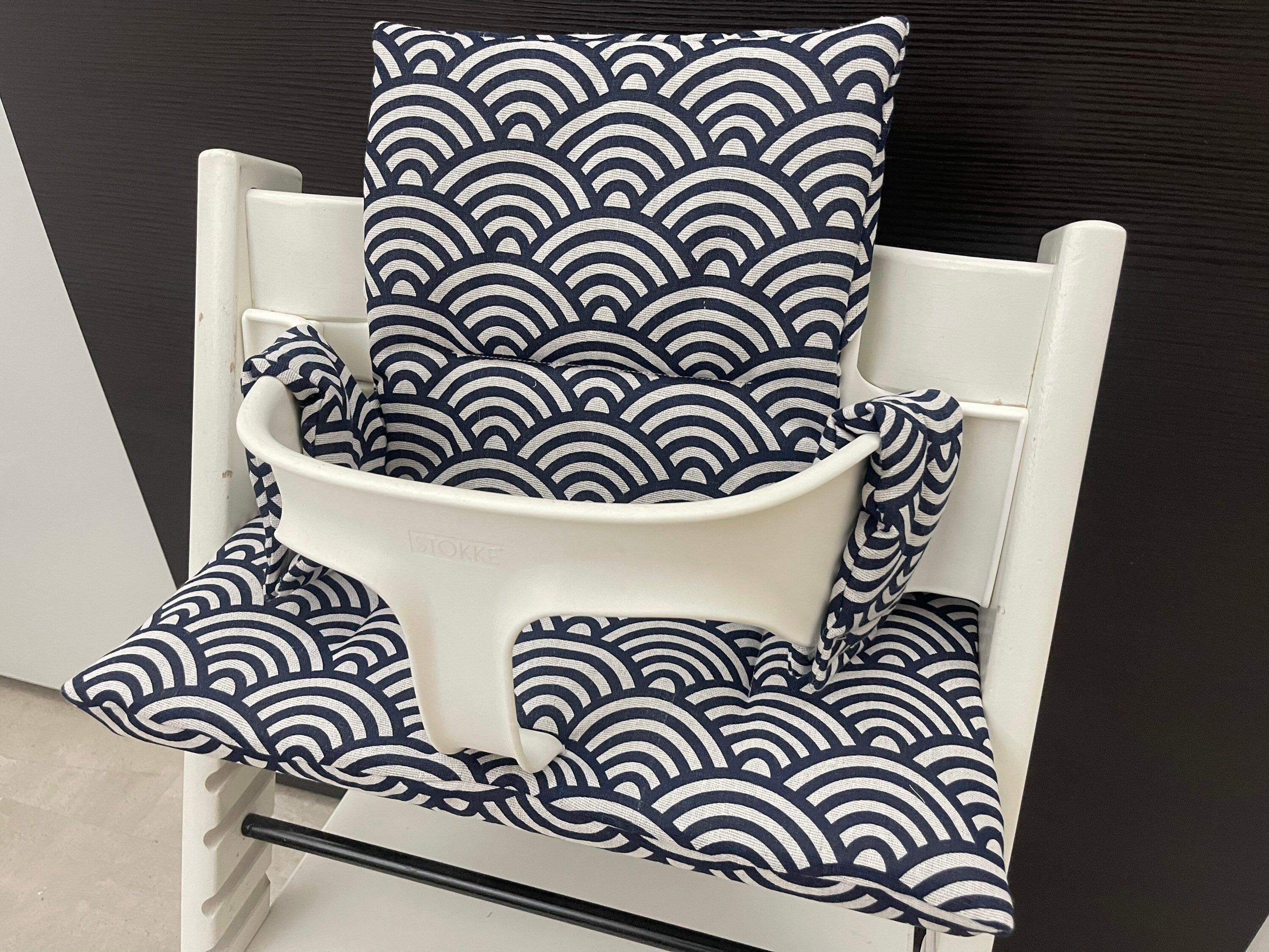 Tripp Trapp Sitzkissen Kissenset für Stokke Hochstuhl - Wellen blau