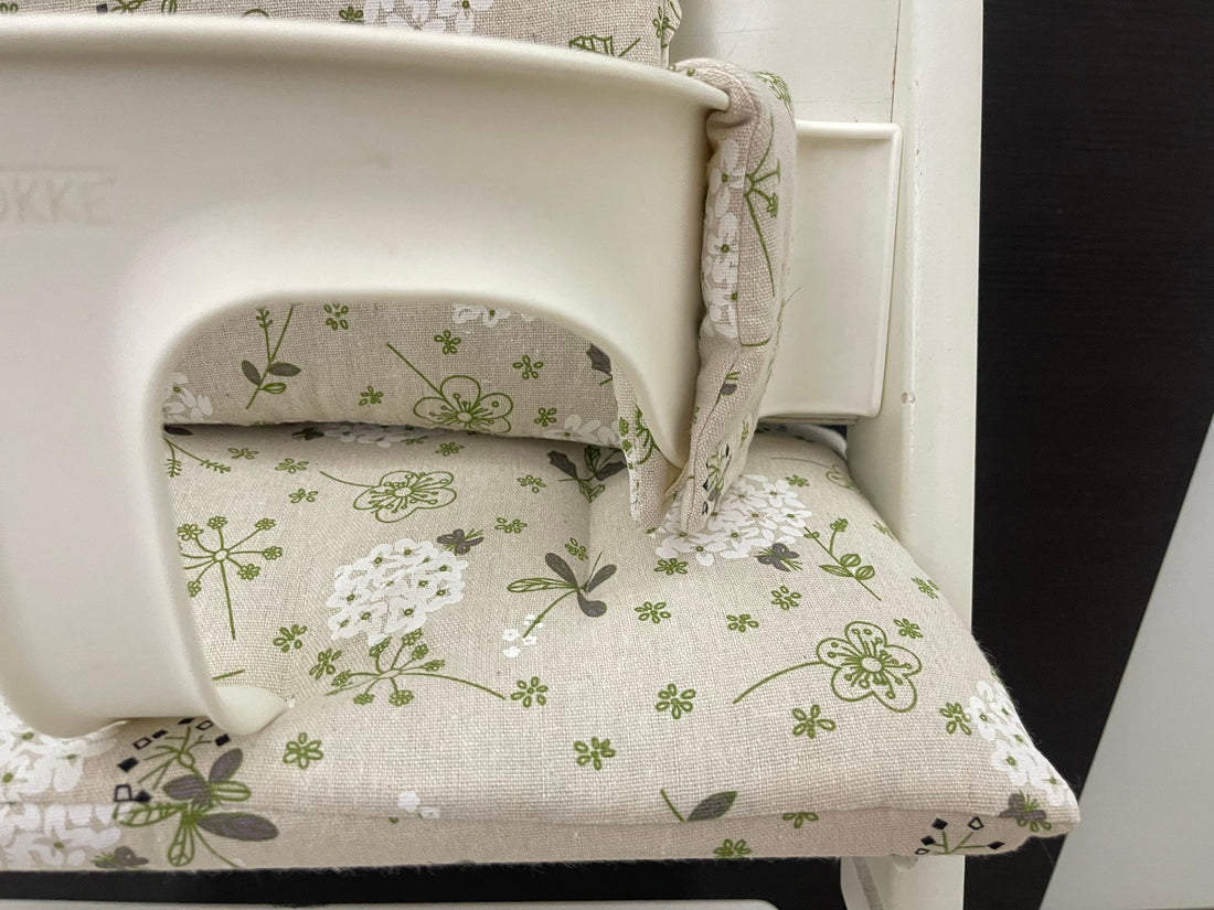 Tripp Trapp Sitzkissen Kissenset für Stokke Hochstuhl - Blumenmix Natur