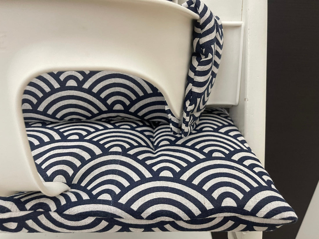 Tripp Trapp Sitzkissen Kissenset für Stokke Hochstuhl - Wellen blau