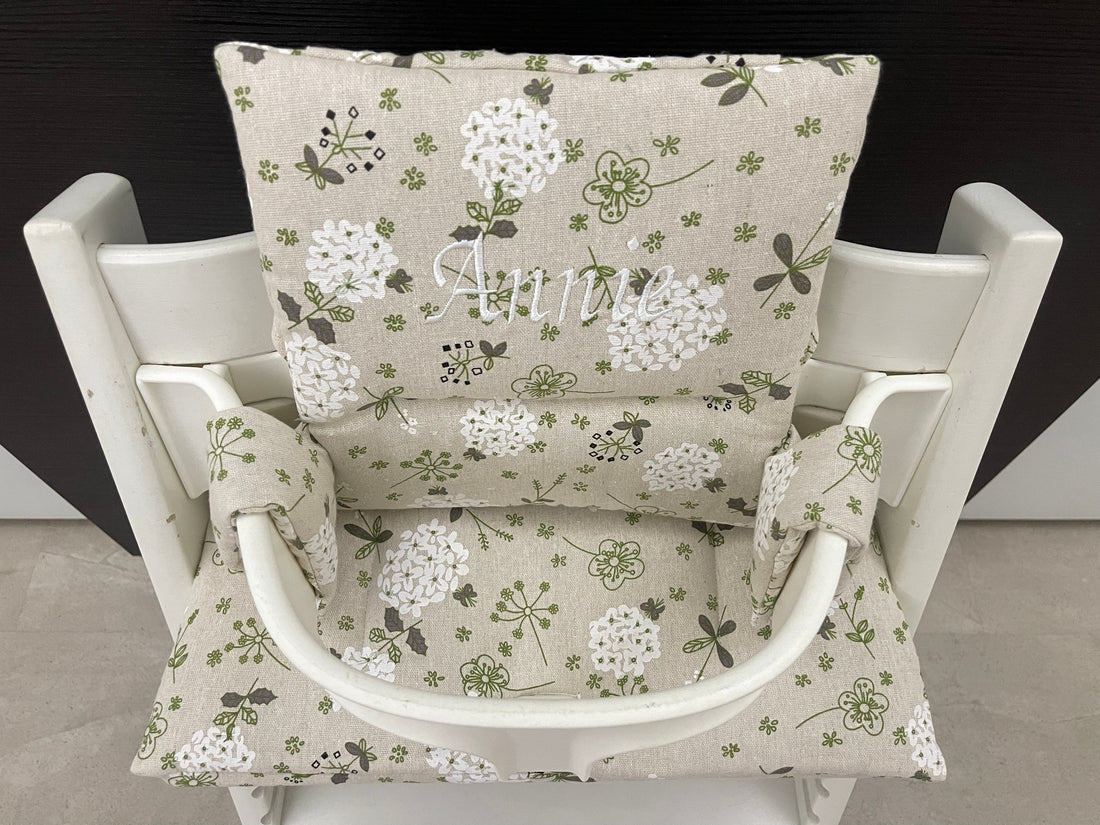 Tripp Trapp Sitzkissen Kissenset für Stokke Hochstuhl - Blumenmix Natur