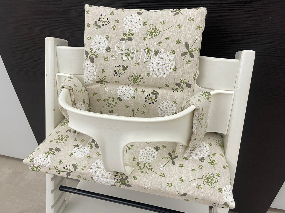 Tripp Trapp Sitzkissen Kissenset für Stokke Hochstuhl - Blumenmix Natur
