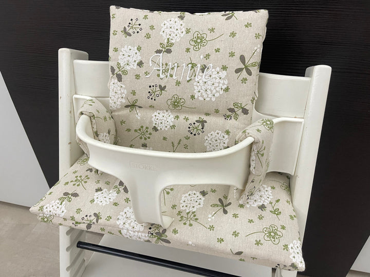 Tripp Trapp Sitzkissen Kissenset für Stokke Hochstuhl - Blumenmix Natur