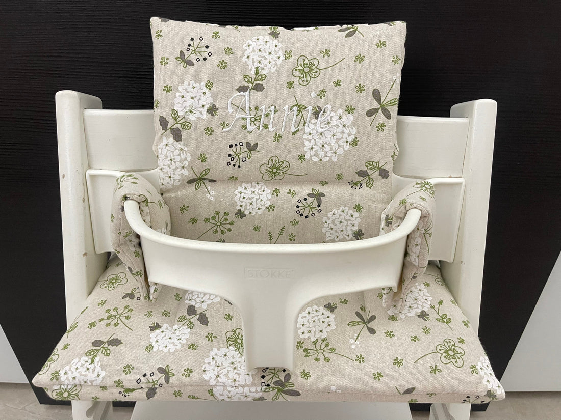 Tripp Trapp Sitzkissen Kissenset für Stokke Hochstuhl - Blumenmix Natur