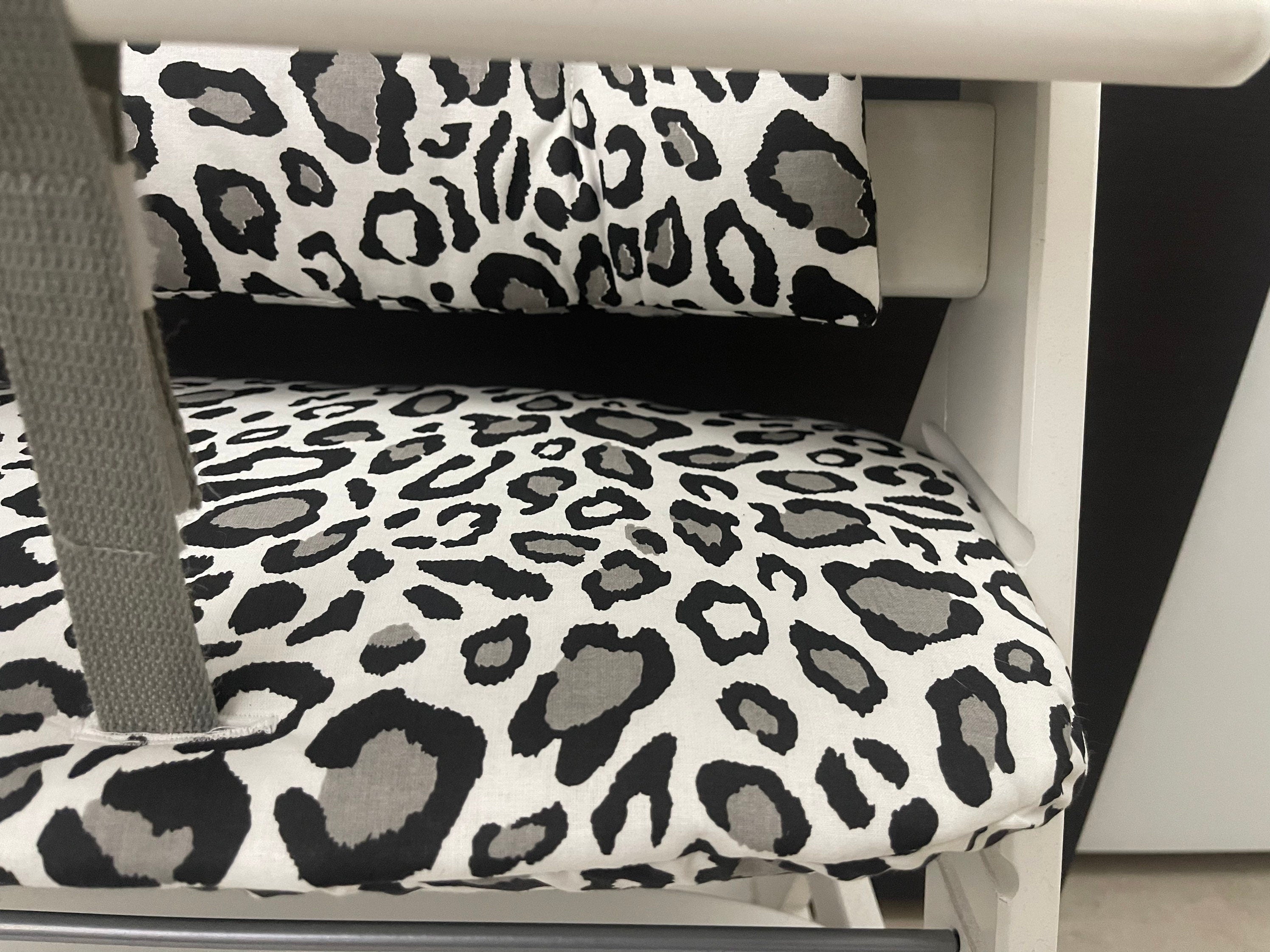 Sitzkissen Kissenset für Hauck Alpha, Tray, Beta Hochstuhl - Leopard schwarz/weiß