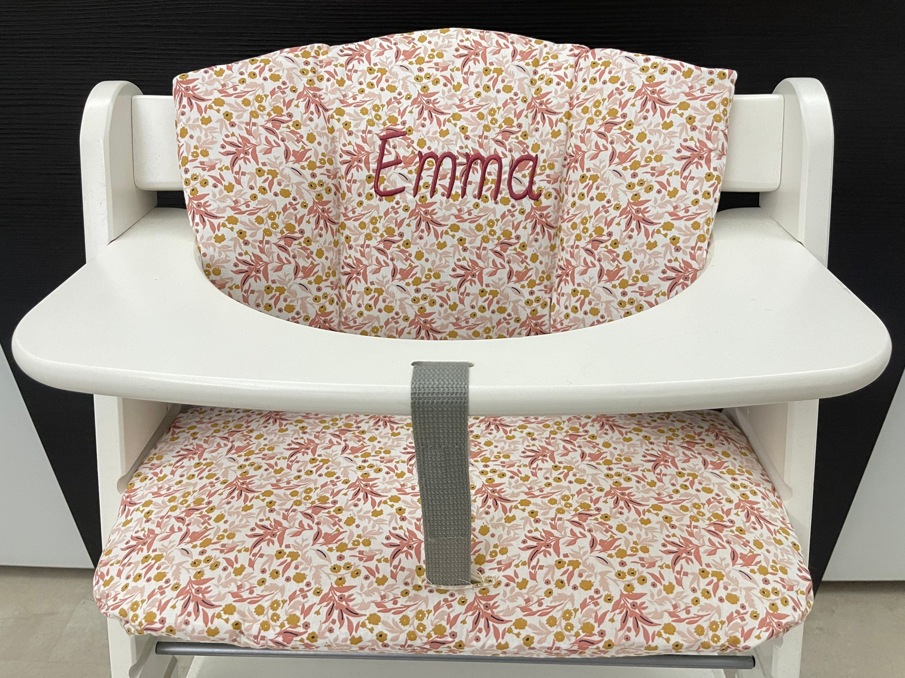 Sitzkissen Kissenset für Hauck Alpha, Tray, Beta Hochstuhl - Blumenmix Rosa