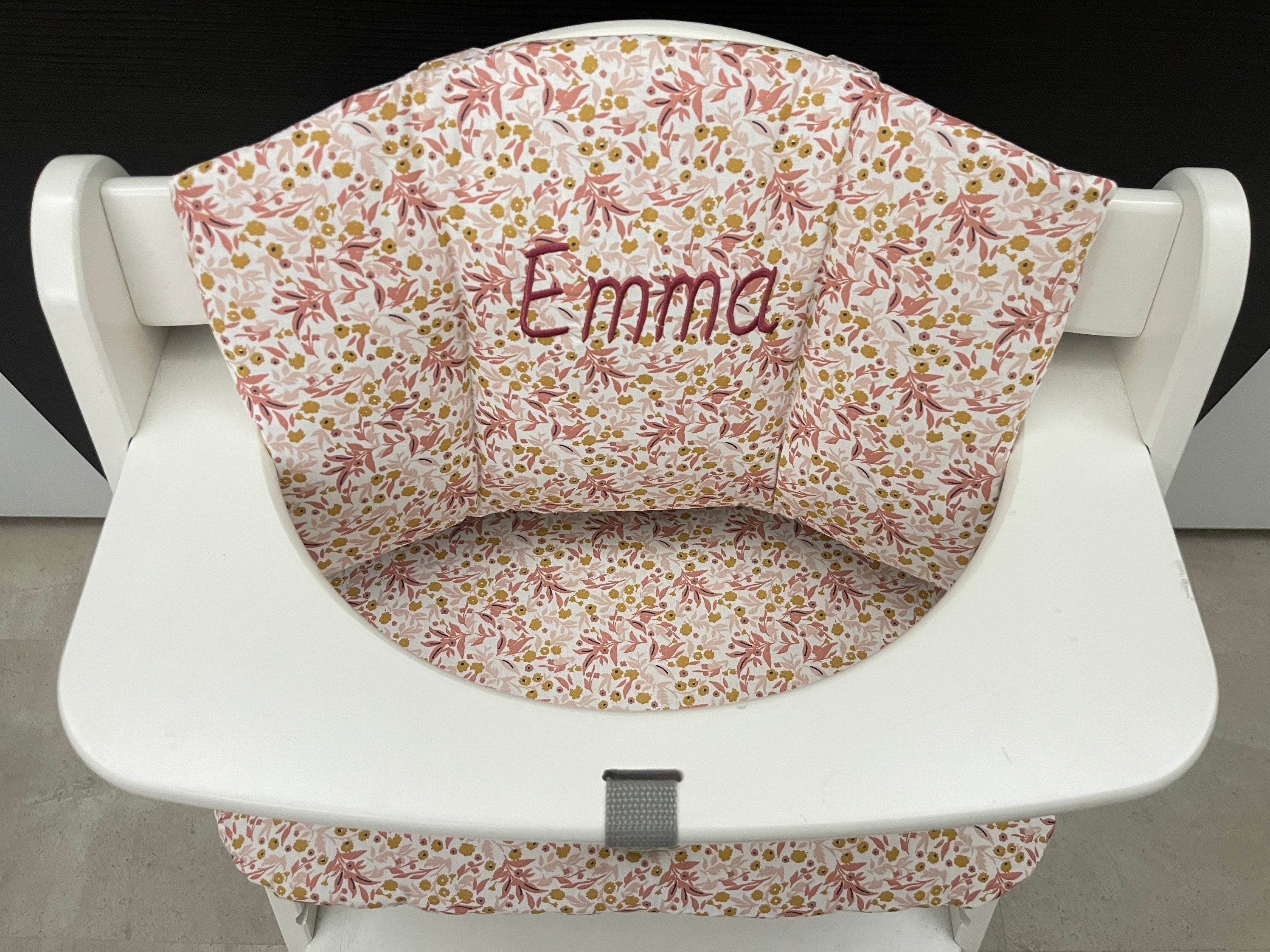 Sitzkissen Kissenset für Hauck Alpha, Tray, Beta Hochstuhl - Blumenmix Rosa