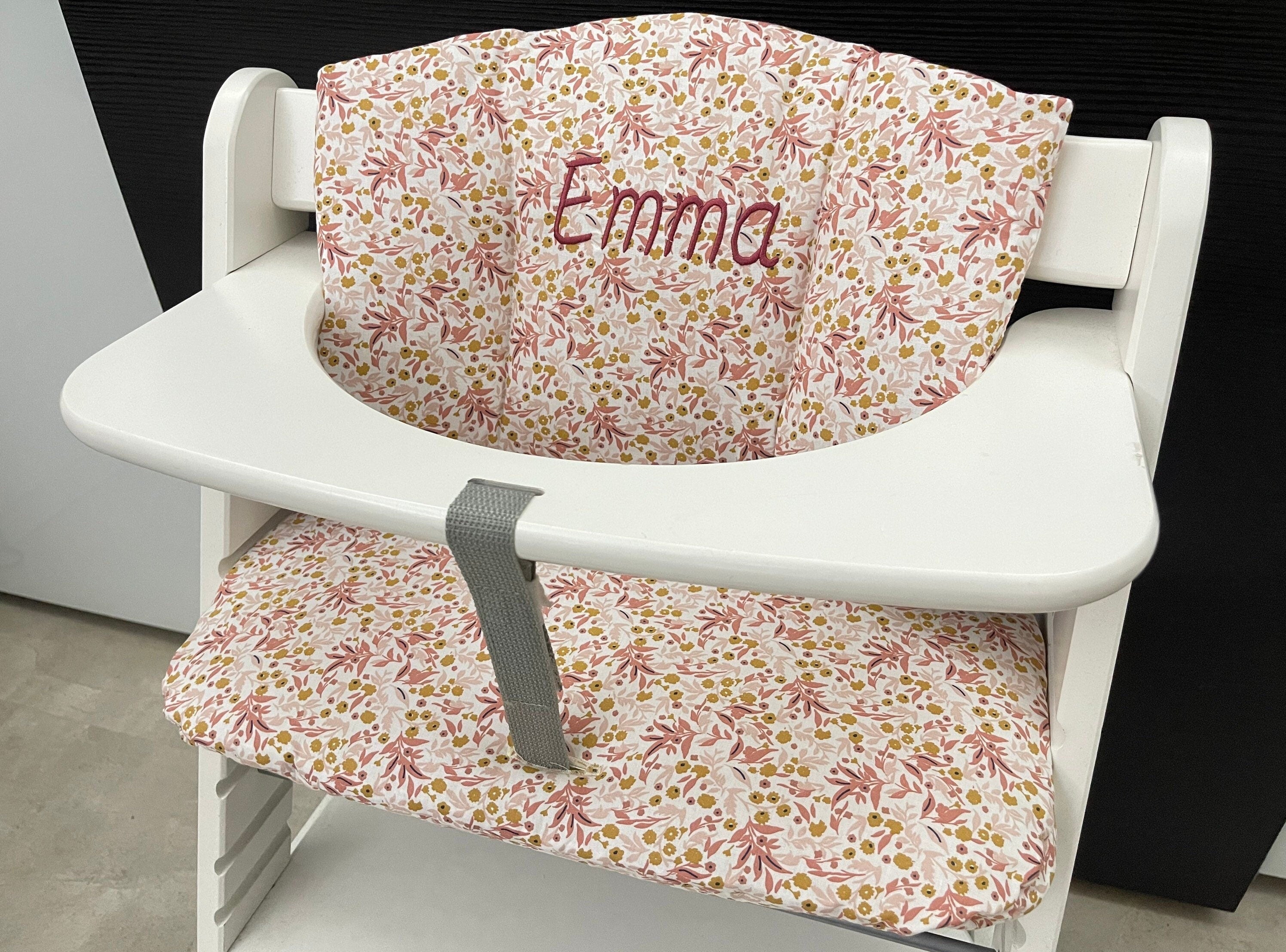 Sitzkissen Kissenset für Hauck Alpha, Tray, Beta Hochstuhl - Blumenmix Rosa