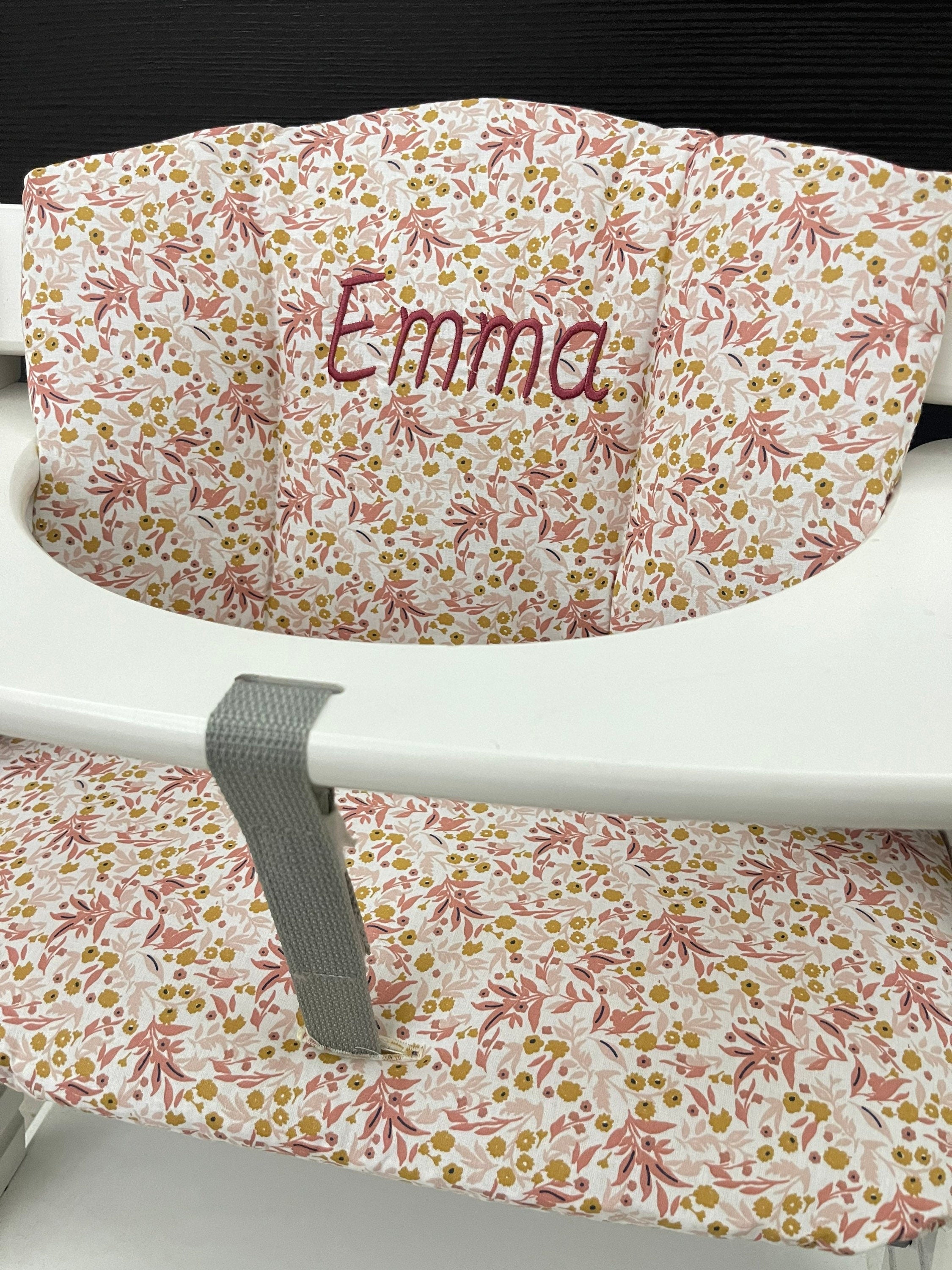 Sitzkissen Kissenset für Hauck Alpha, Tray, Beta Hochstuhl - Blumenmix Rosa