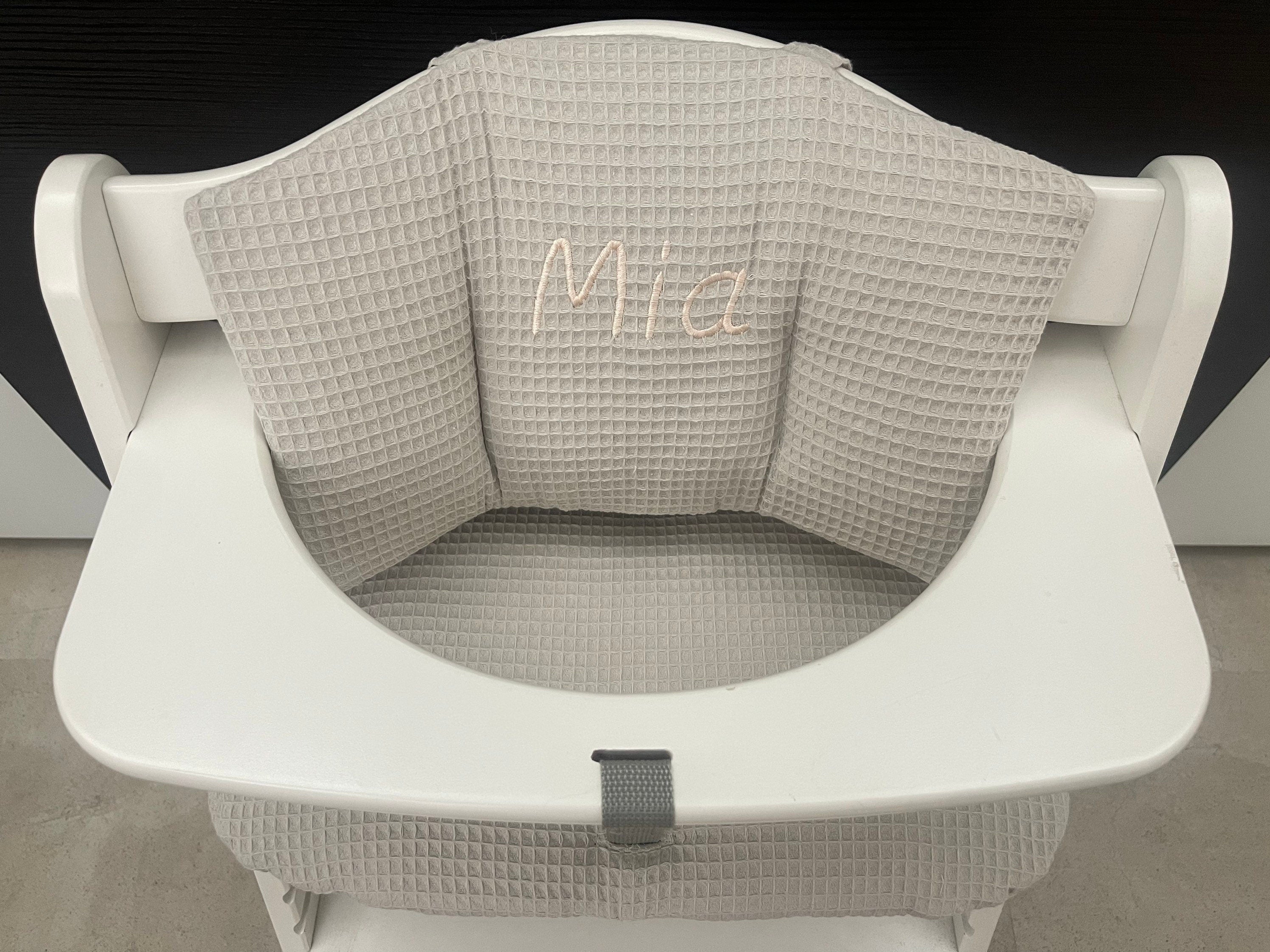 Sitzkissen Kissenset für Hauck Alpha, Tray, Beta Hochstuhl - Waffelpiqué Creme