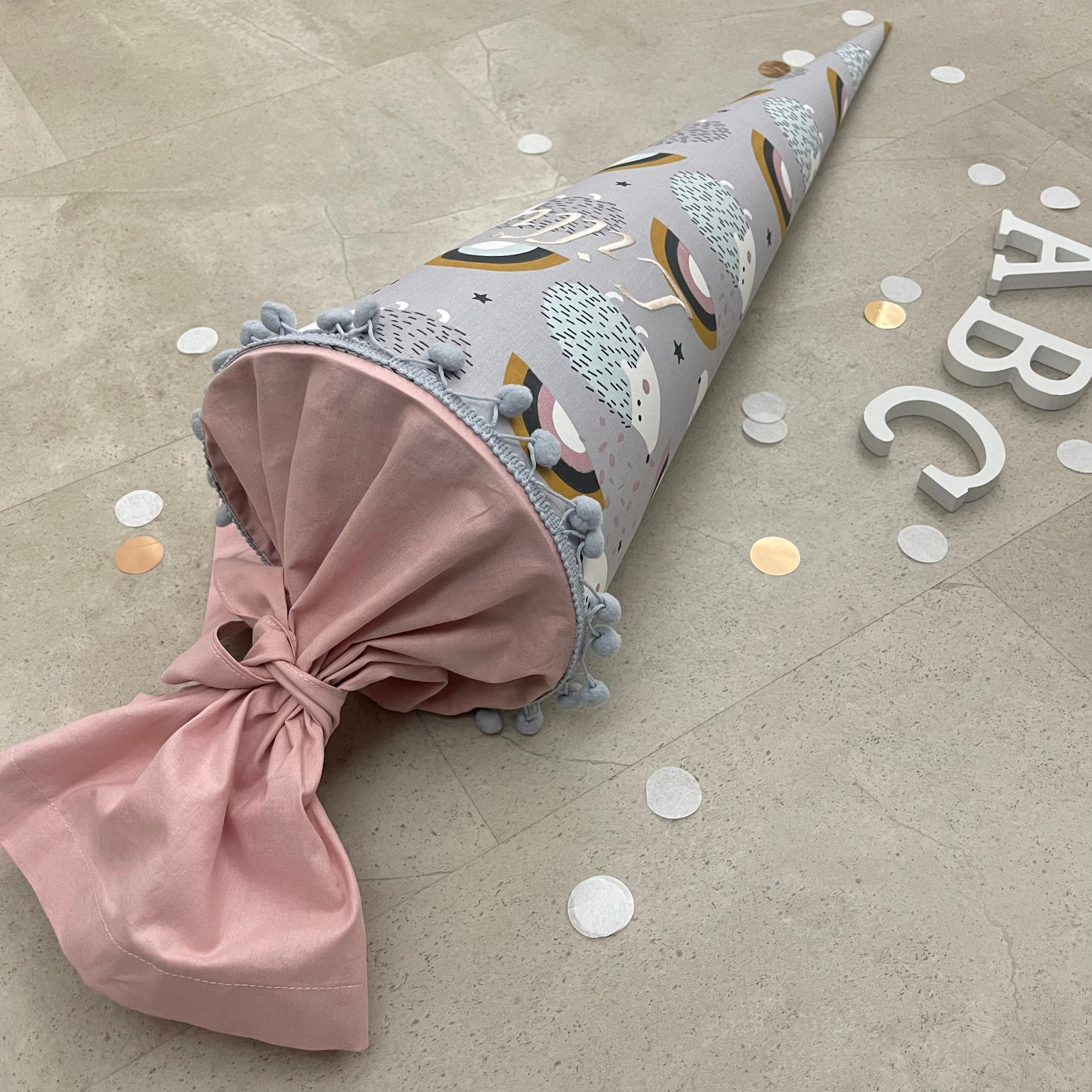 Schultüte Zuckertüte Einschulung Groß 70cm Handmade / Igel und Regenbogen