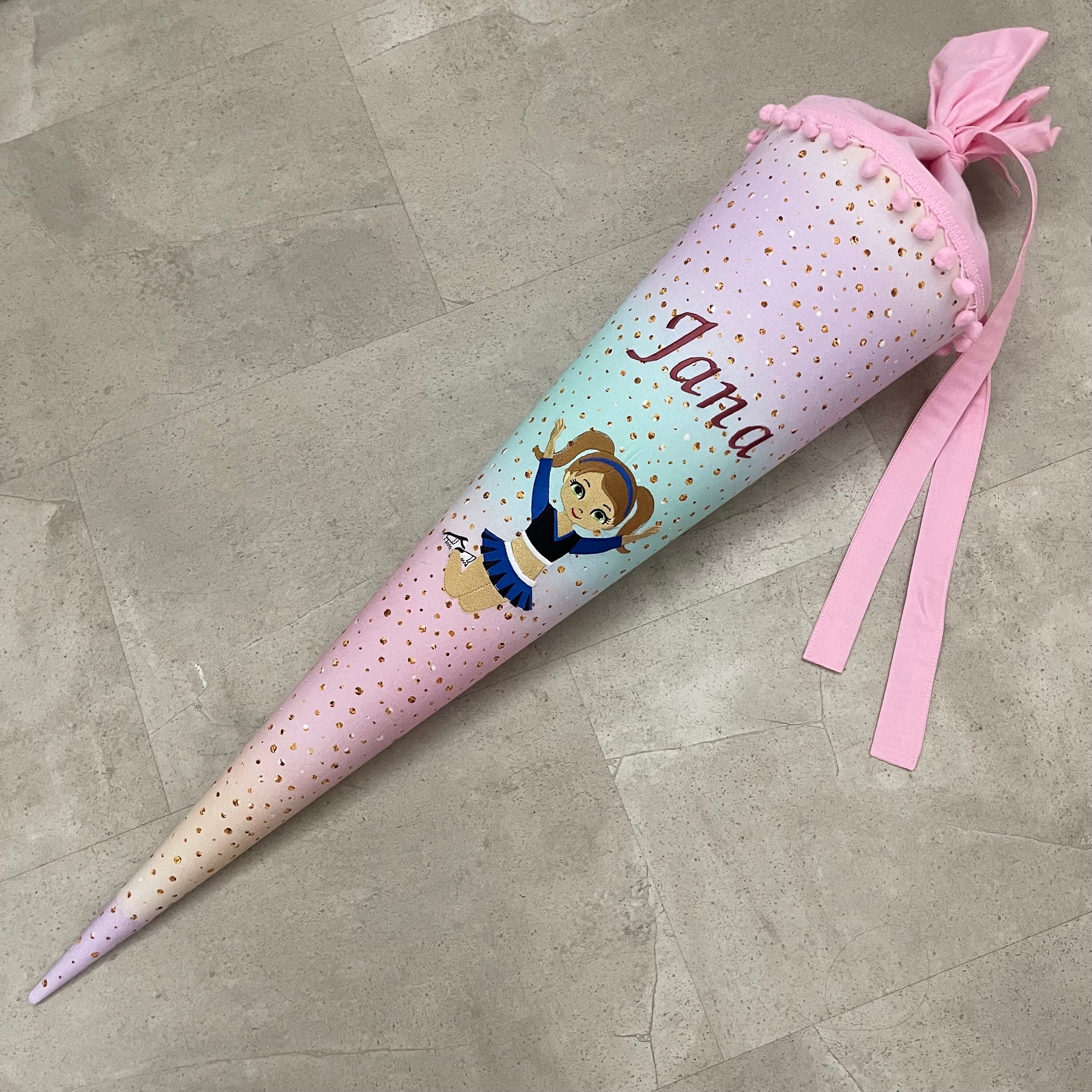 85cm Schultüte Stoff Zuckertüte Einschulung Handmade - Cheerleader