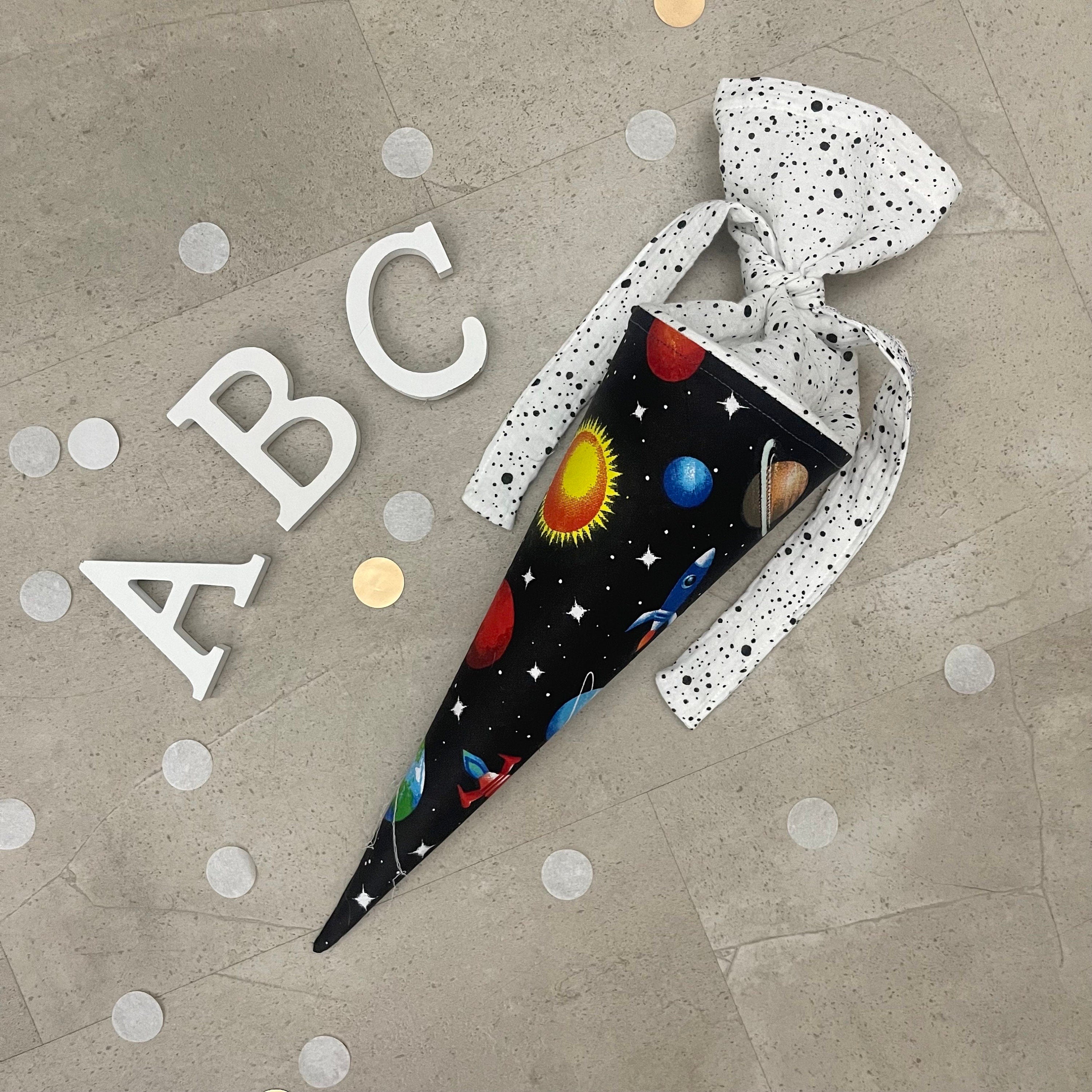 Geschwisterschultüte Stoff klein Zuckertüte Einschulung 35cm Handmade / Weltraum