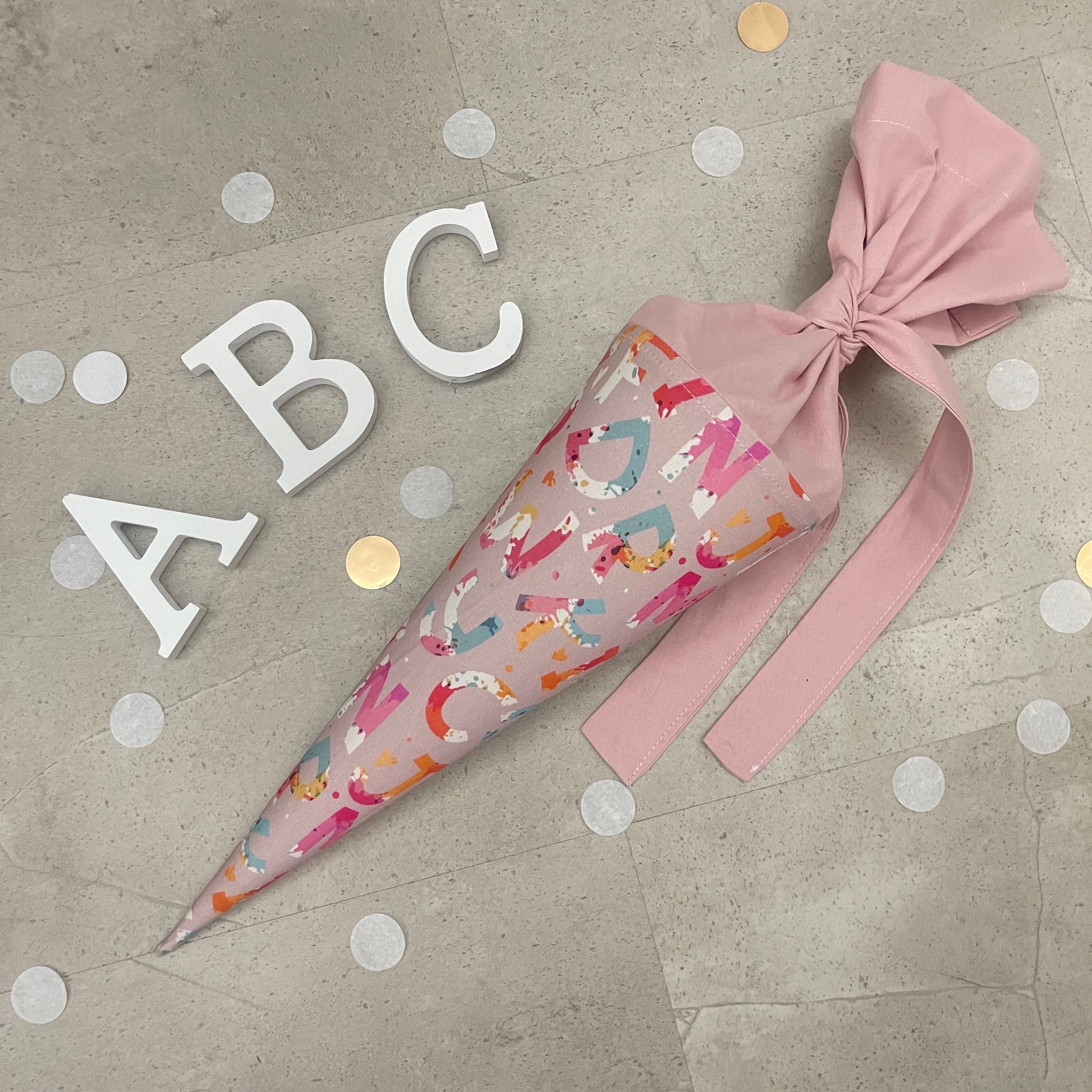 Geschwisterschultüte klein Zuckertüte Einschulung 35cm Handmade / ABC