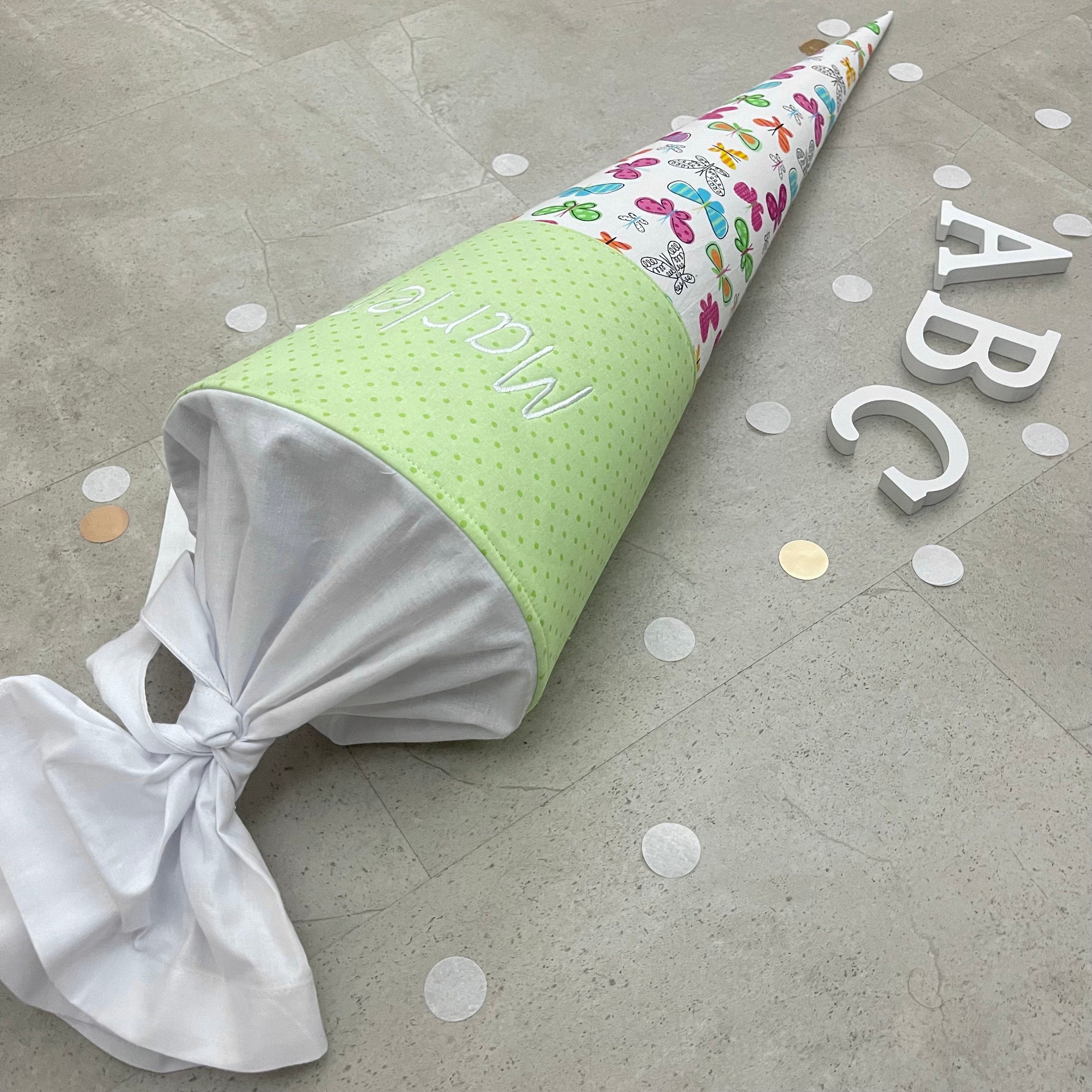 Schultüte, Zuckertüte Einschulung 70cm Handmade Schmetterling