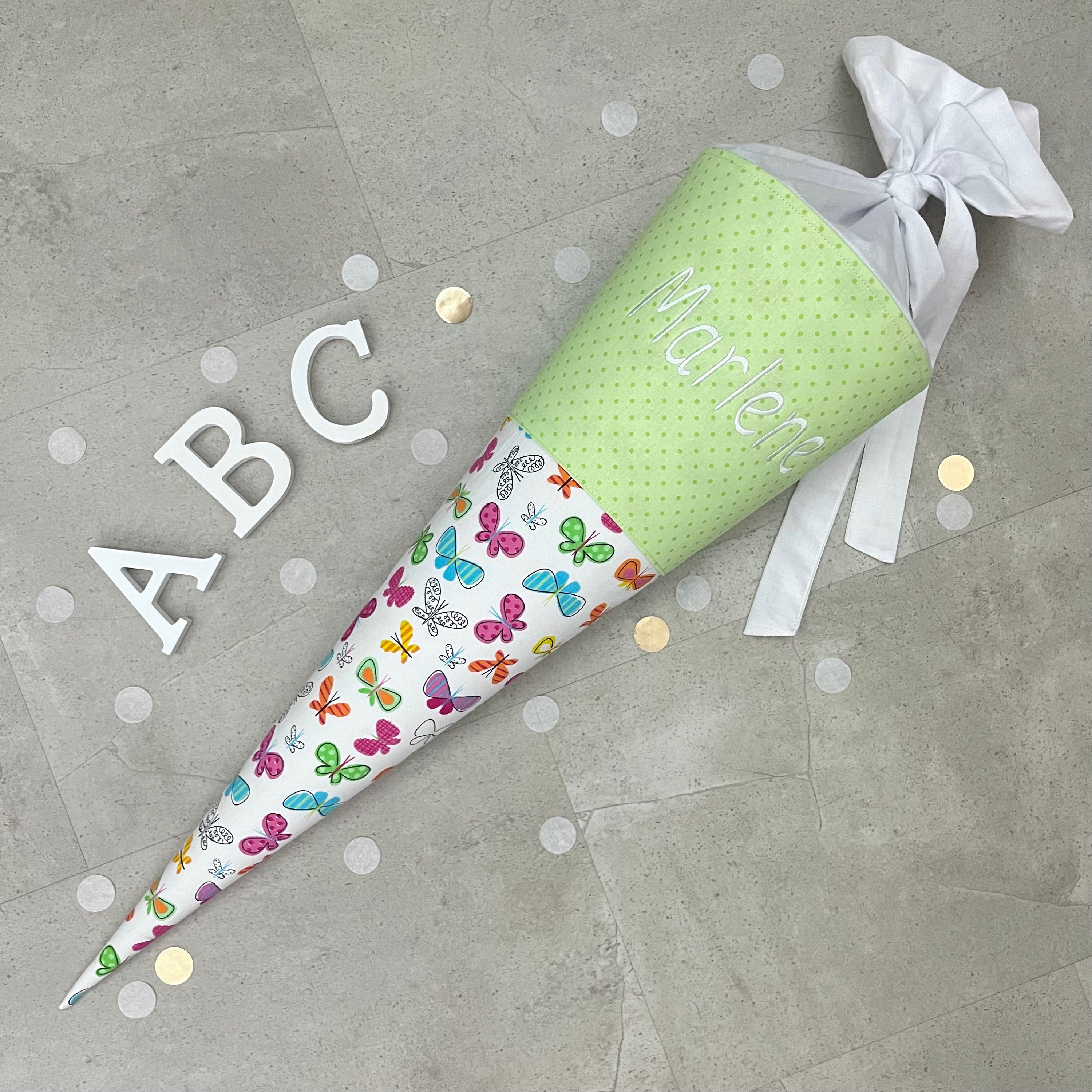 Schultüte, Zuckertüte Einschulung 70cm Handmade Schmetterling