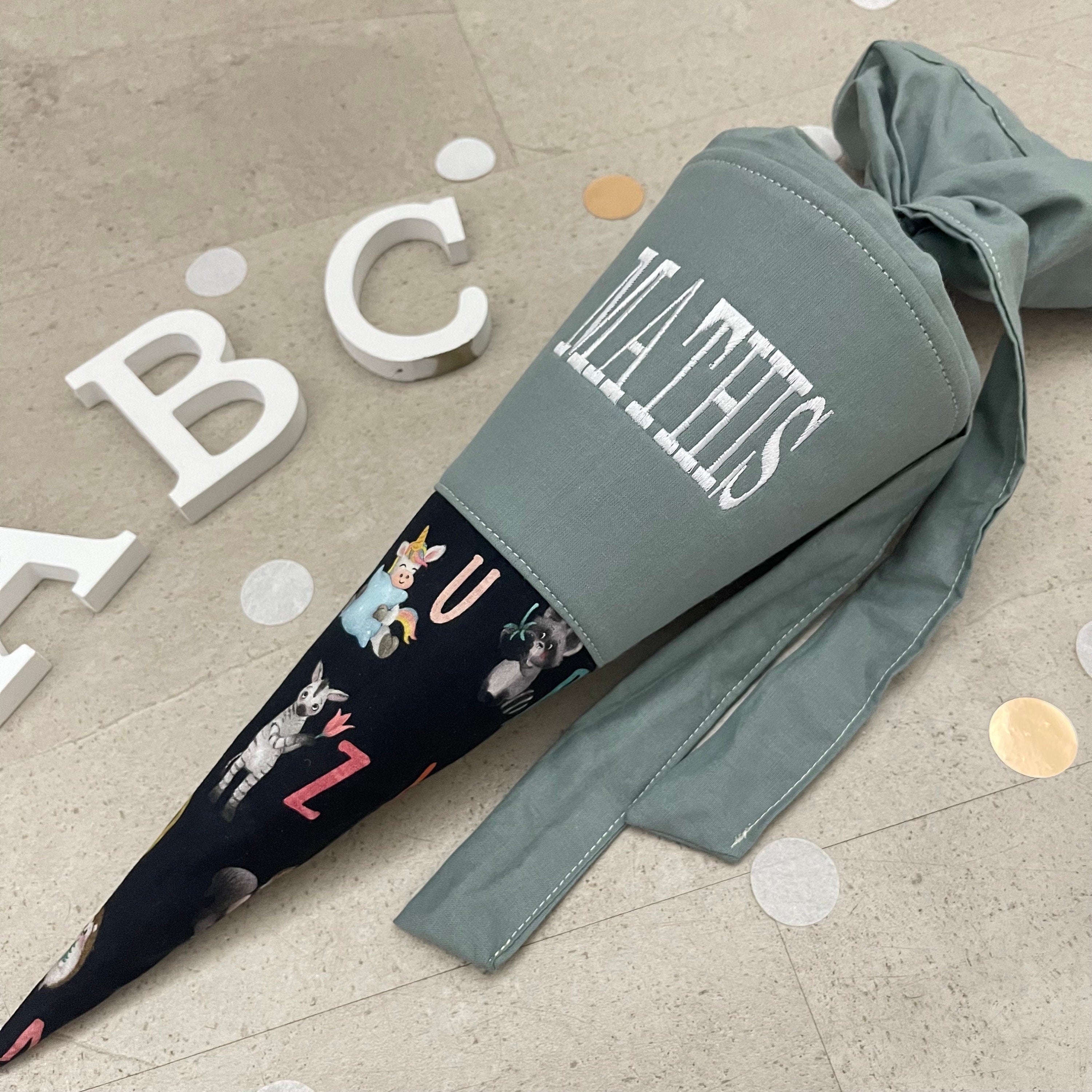 Geschwisterschultüte Stoff klein Zuckertüte Einschulung 35cm Handmade / ABC