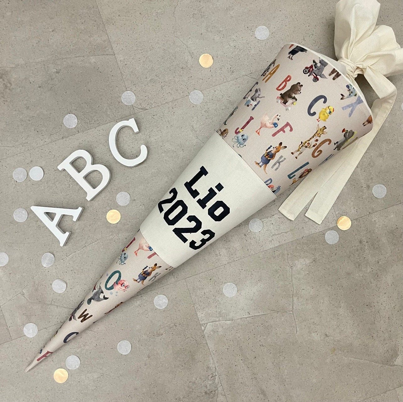 85cm Schultüte Zuckertüte Einschulung Groß Handmade / ABC