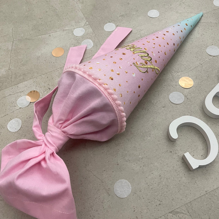 Geschwisterschultüte  klein Zuckertüte Einschulung 35cm Handmade/ Regenbogen