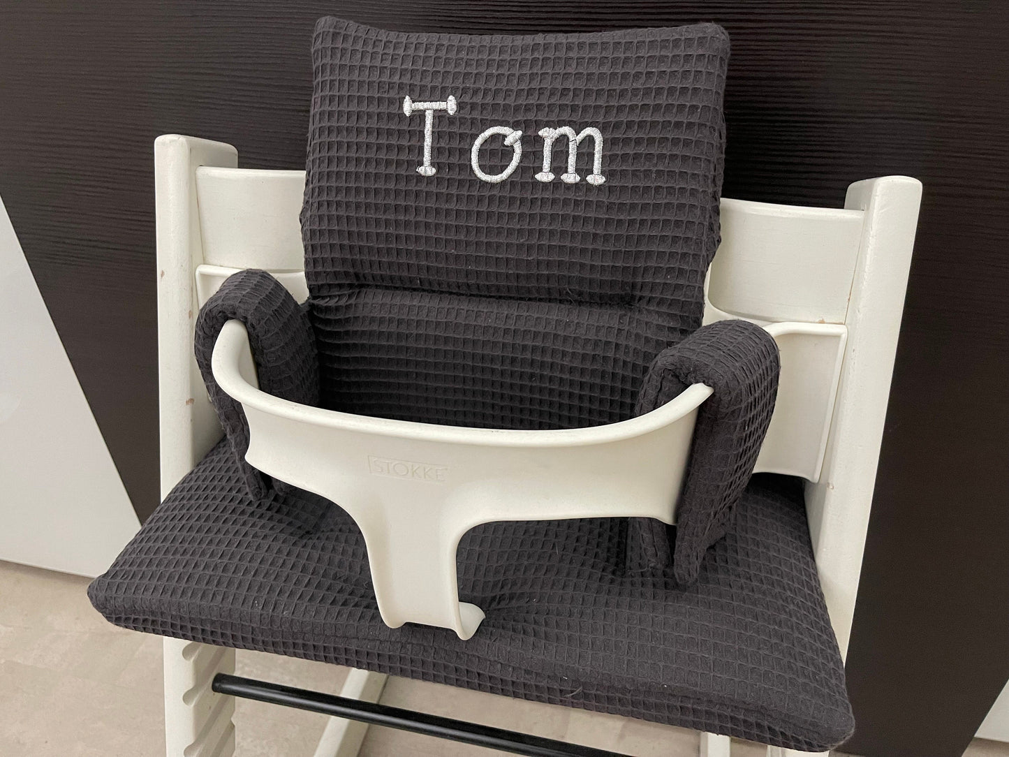 Tripp Trapp Sitzkissen Kissenset für Stokke Hochstuhl - Waffelpiqué Dunkelgrau
