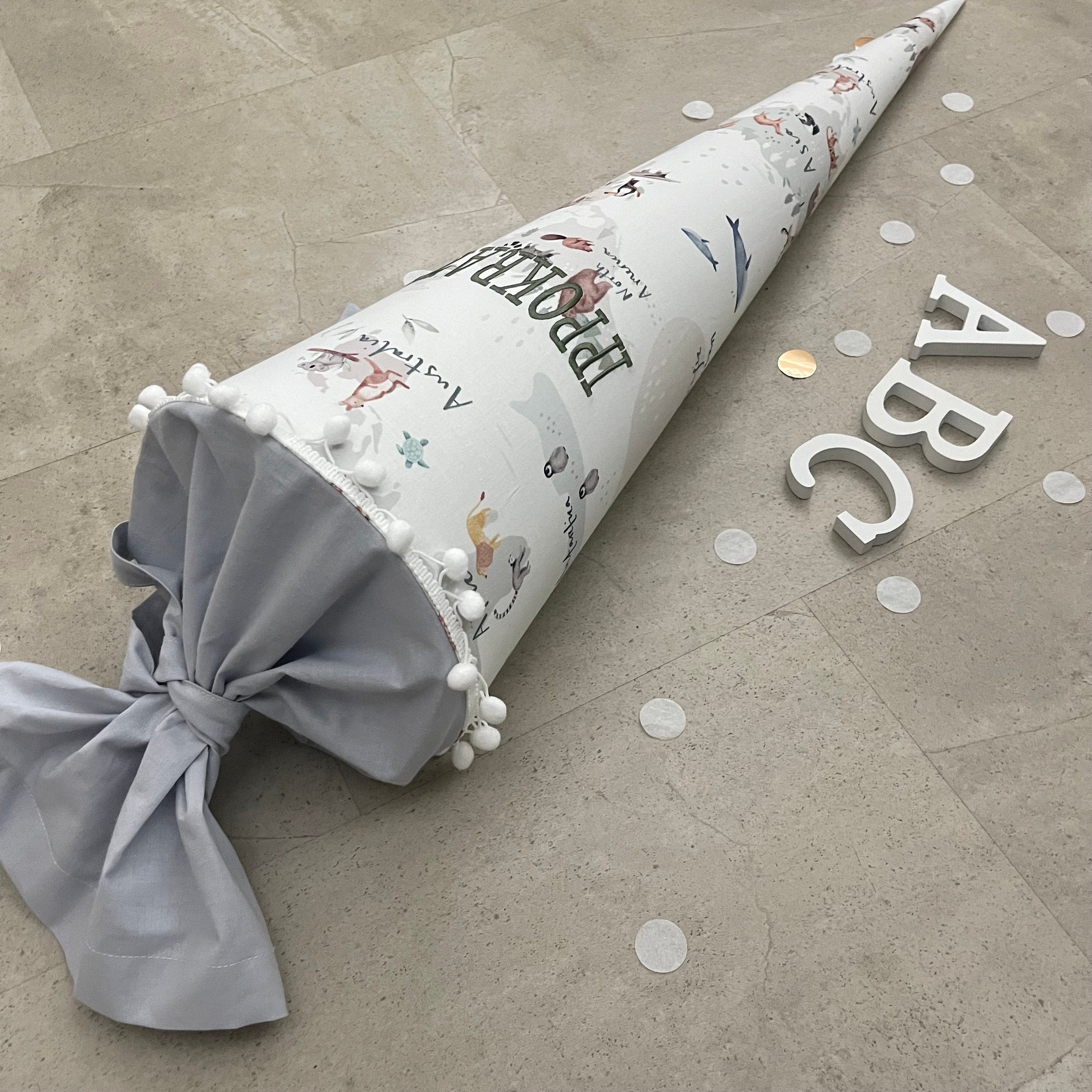 85cm Schultüte Zuckertüte Einschulung Groß Handmade / Weltkarte